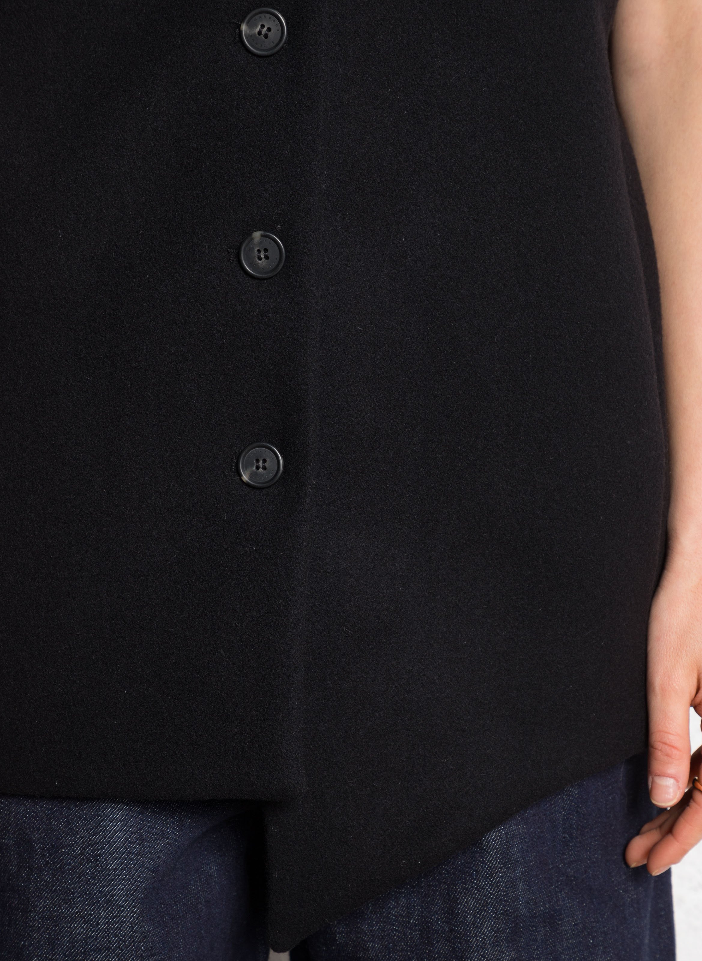 Veste col V en laine mélangée MARGAUX LONNBERG Noir