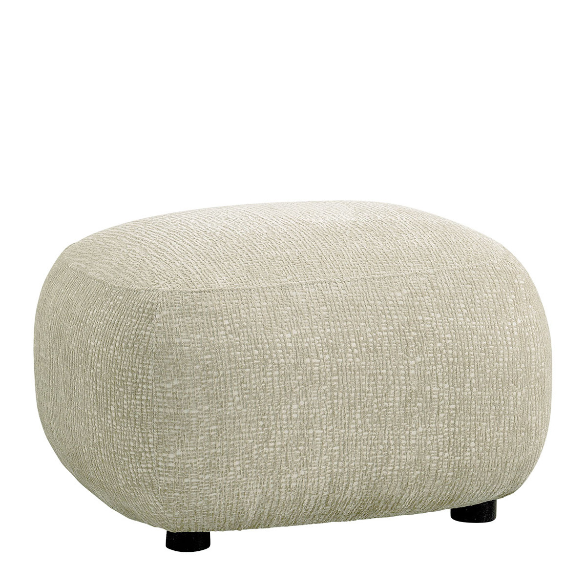 Velvet jacquard fabric pouf BLANC D'IVOIRE Beige