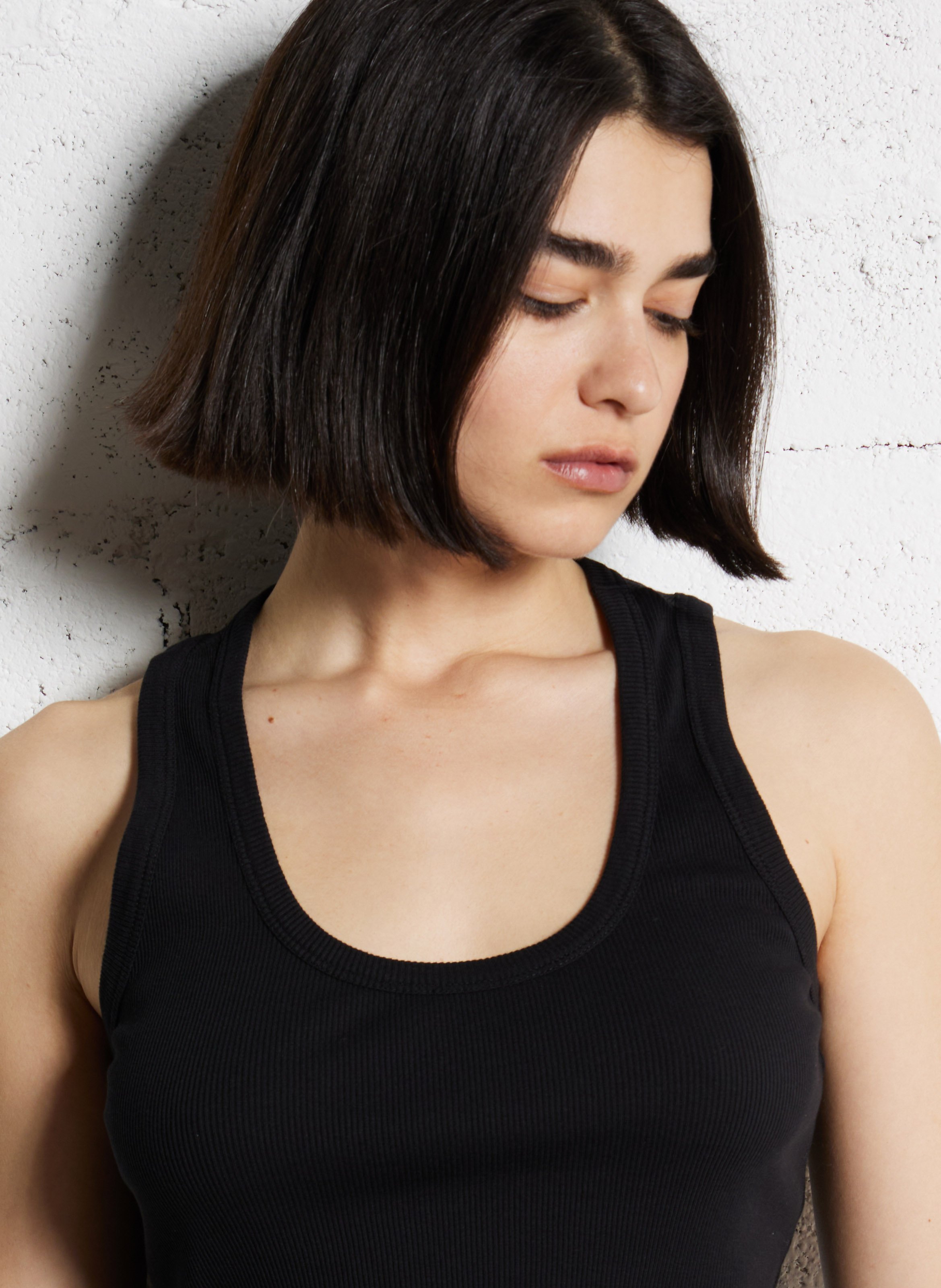 Basic cotton sleeveless top IKKS Black