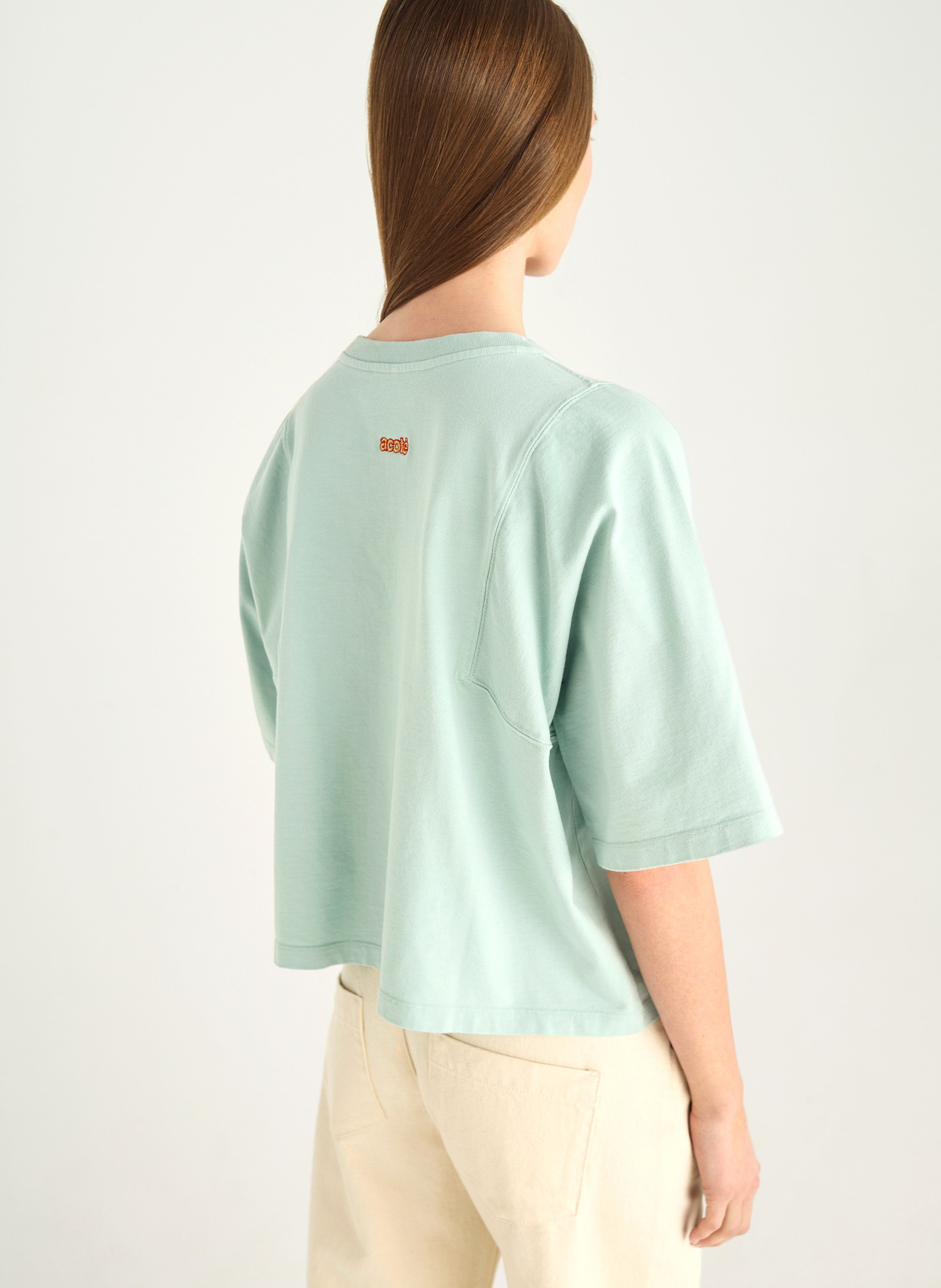 Tee-shirt col rond en coton bio ACOTE Bleu