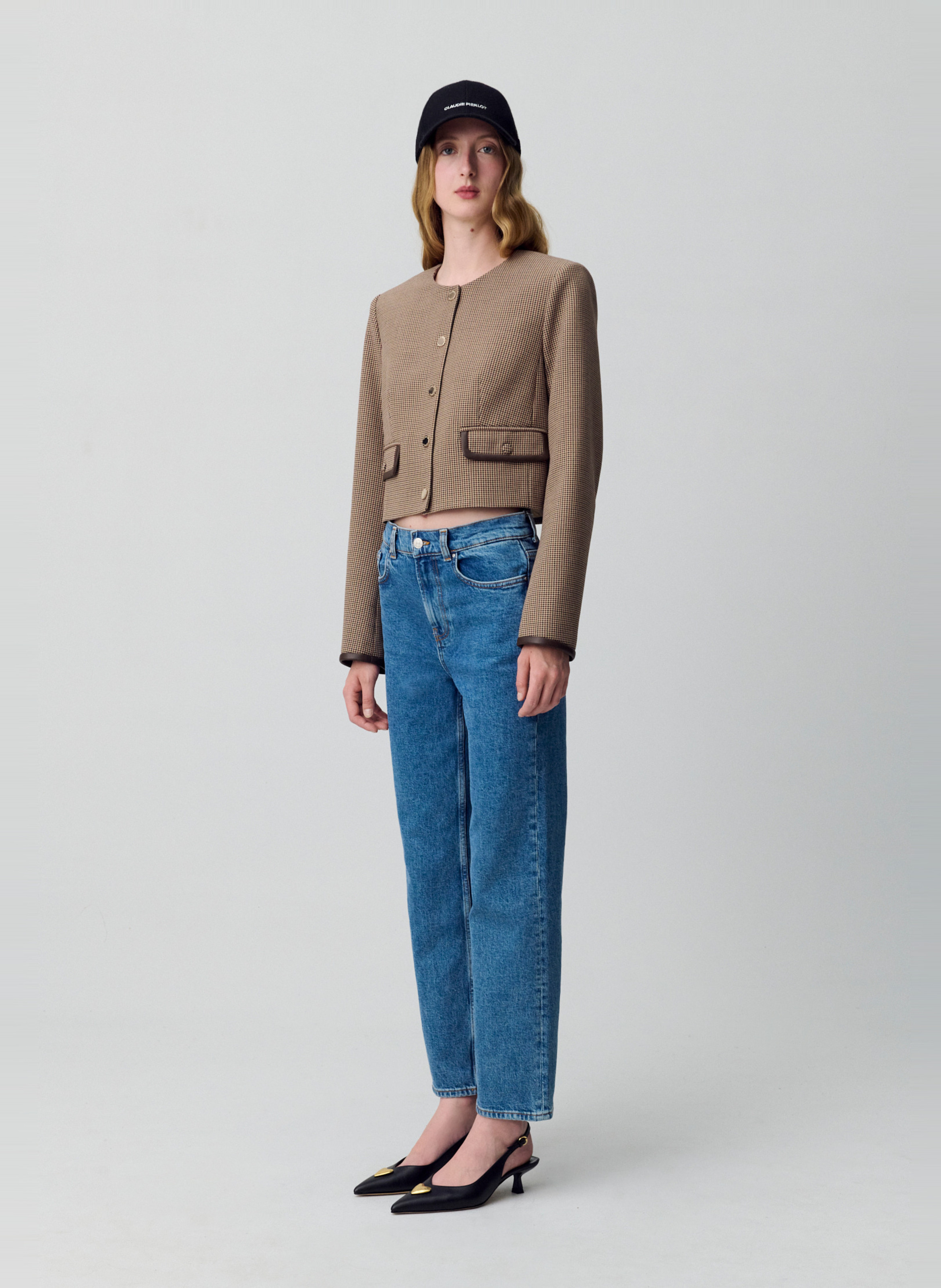 Jean droit taille mi-haute en coton CLAUDIE PIERLOT Bleu