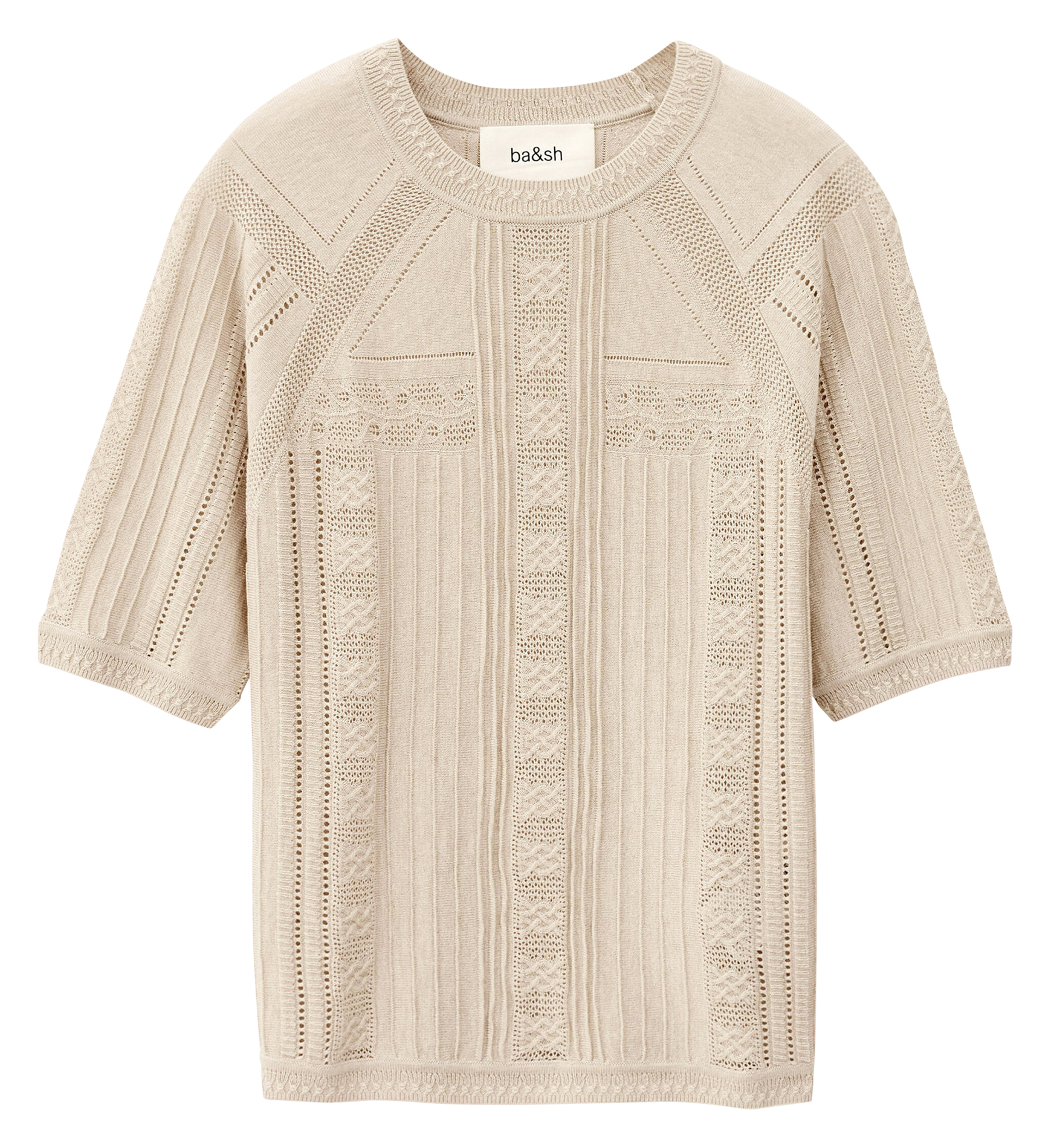 Trui met ronde hals - wolblend BA&SH Beige