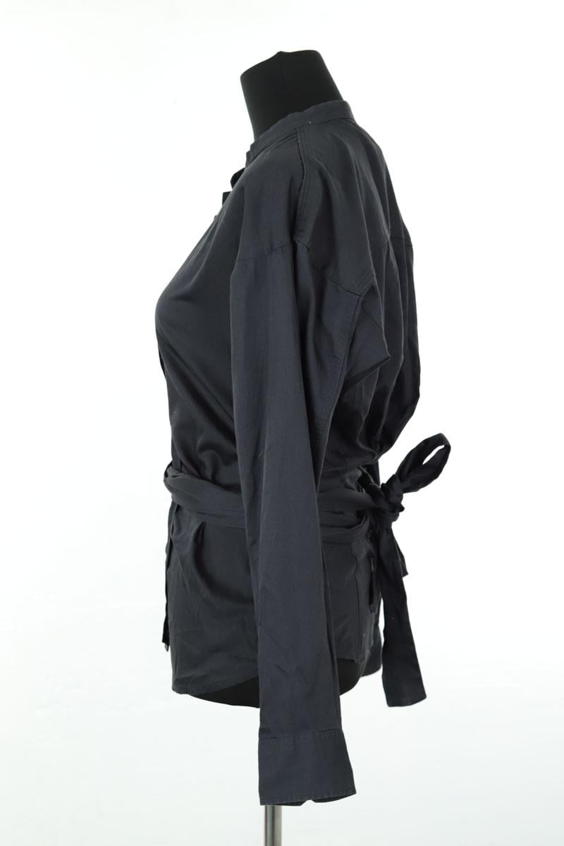 Cotton wrap-over sweater ISABEL MARANT - Seconde Main Black