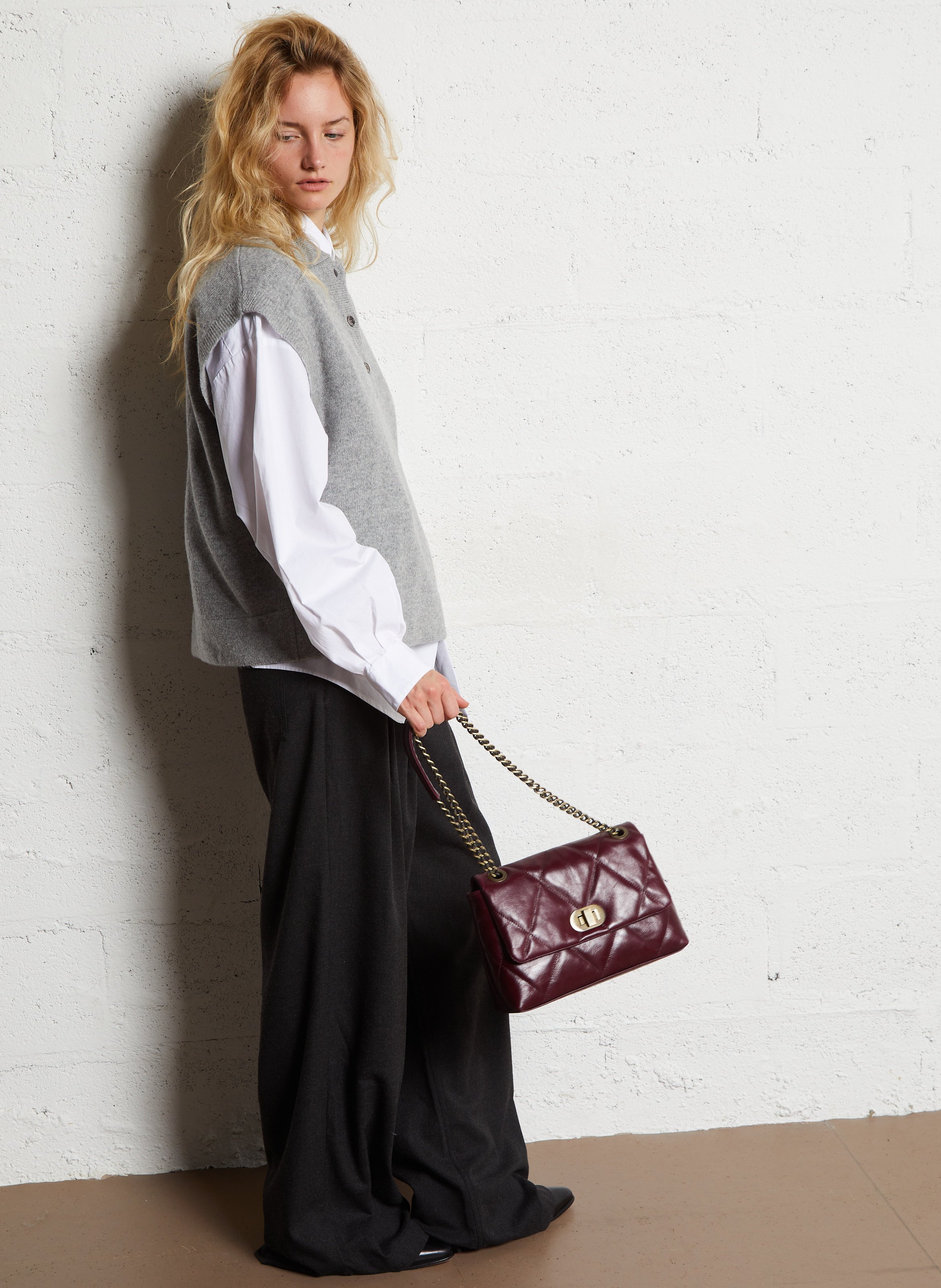 Sac bandoulière en cuir MAISON 123 Rouge