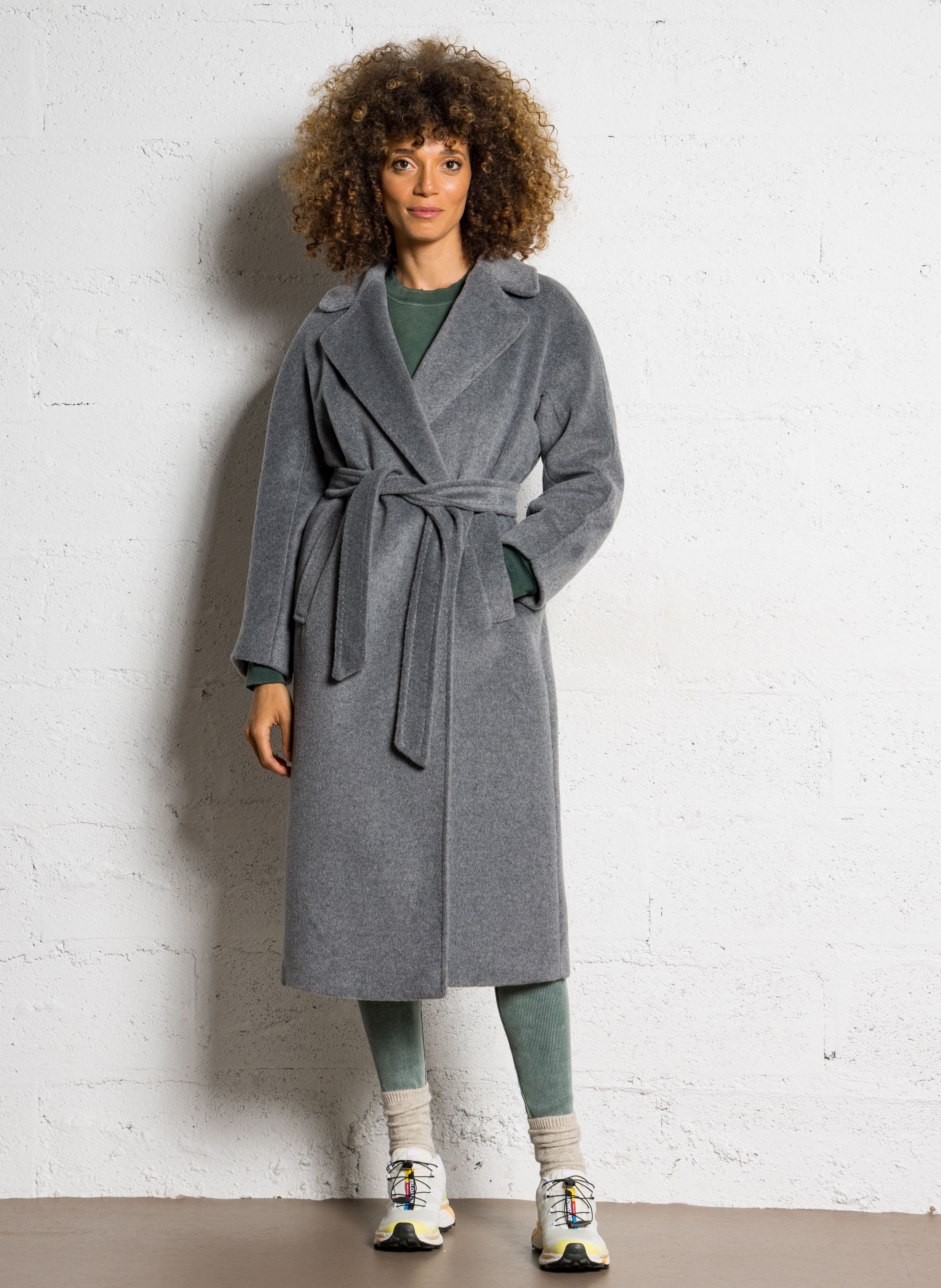 Manteau oversize en laine mélangée MAX MARA WEEK END Argent