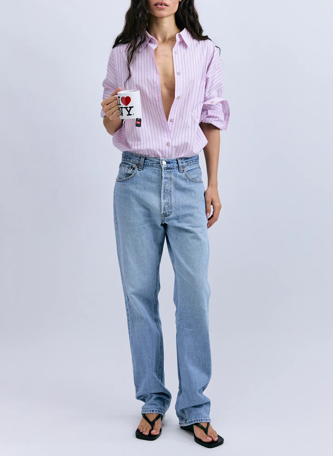 Blouse met klassieke kraag LOVE STORIES Roze