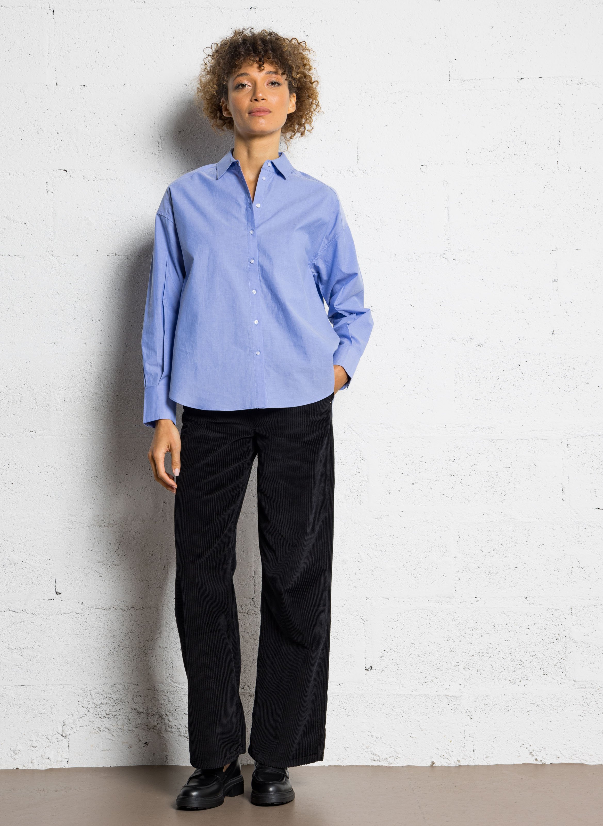 Chemise en coton col classique SUD EXPRESS Bleu