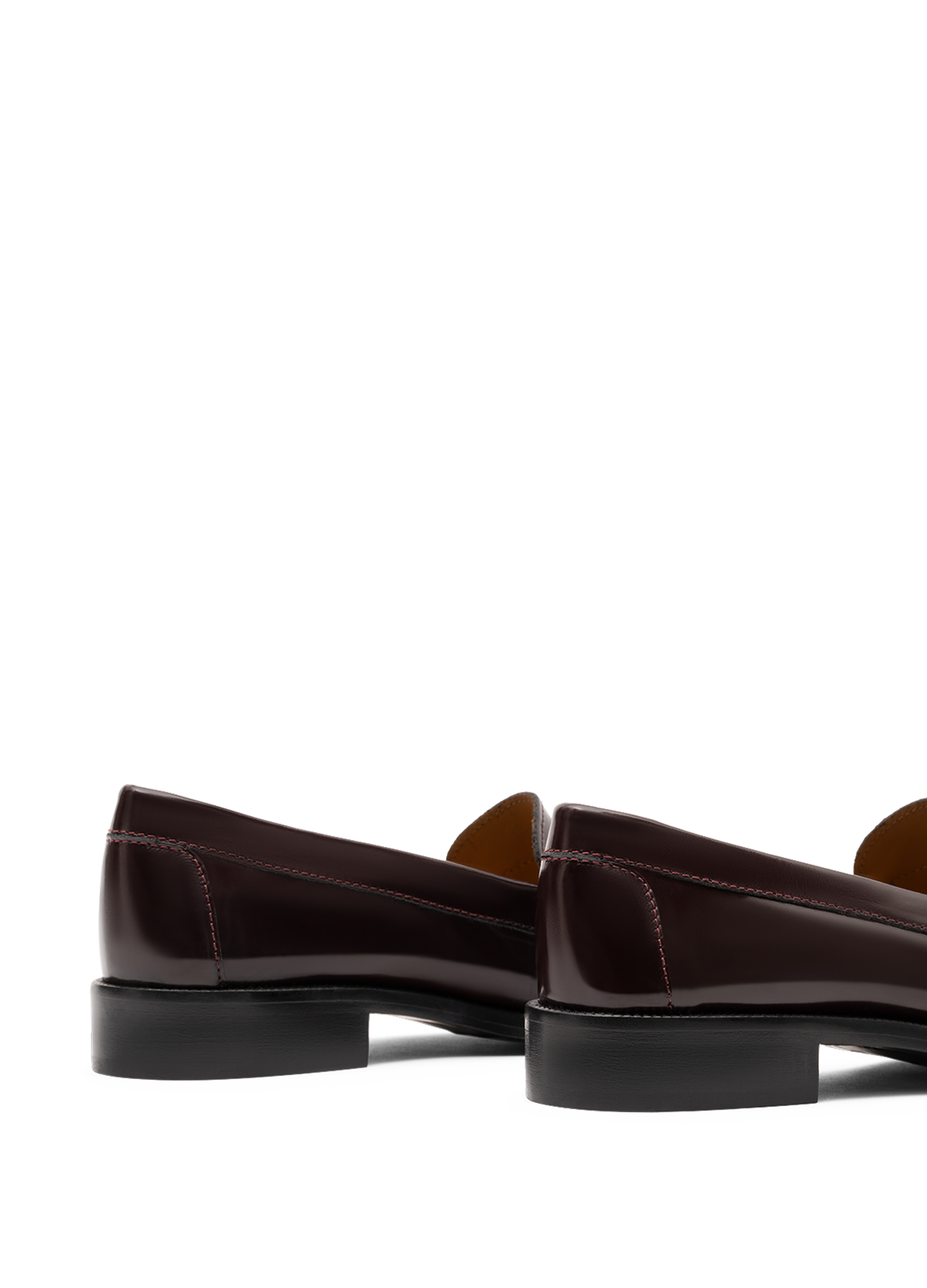 Mocassins en cuir brossé bordeaux PARALLELE PARIS Rouge