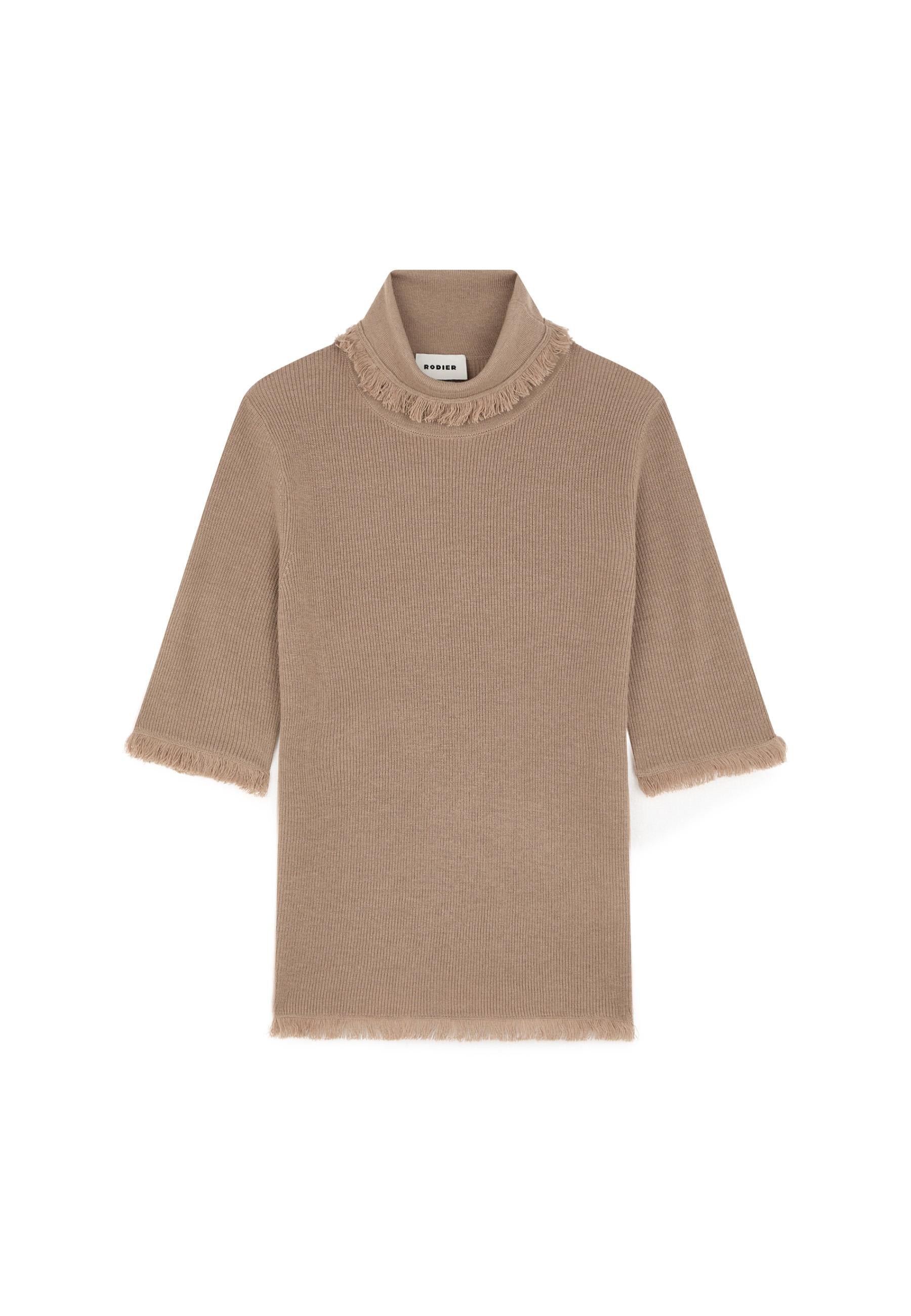 Short-sleeve turtleneck sweater RODIER Brown