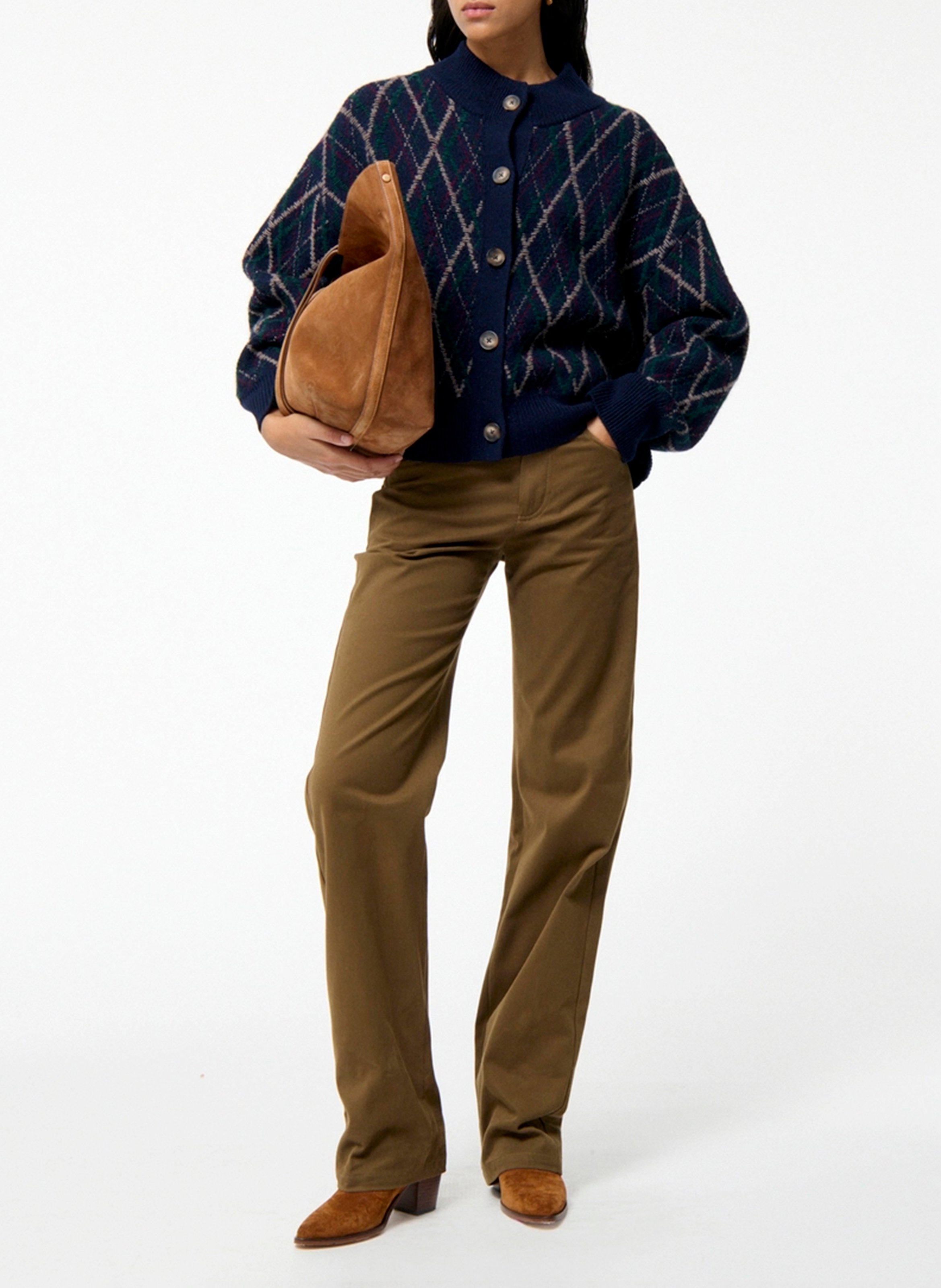 Gilet col rond en laine mélangée VANESSA BRUNO Bleu