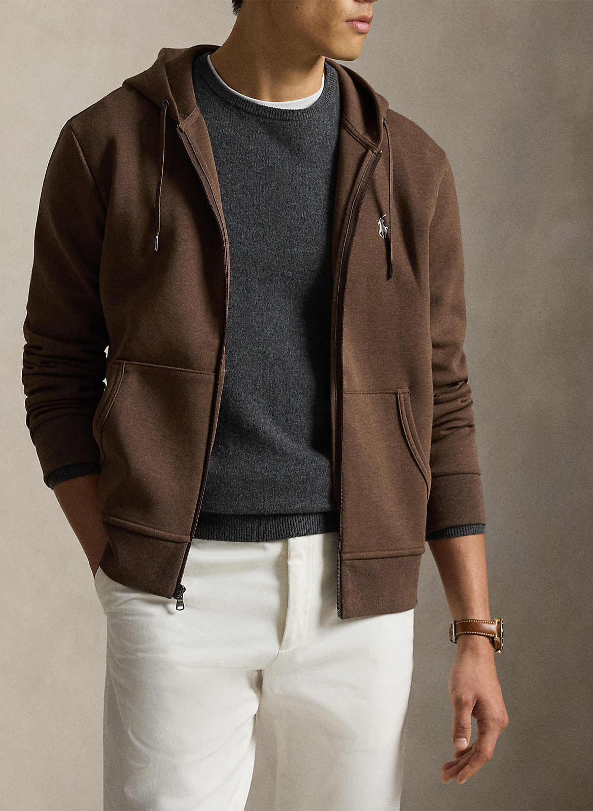 Sweat zippé à capuche en coton doux POLO RALPH LAUREN