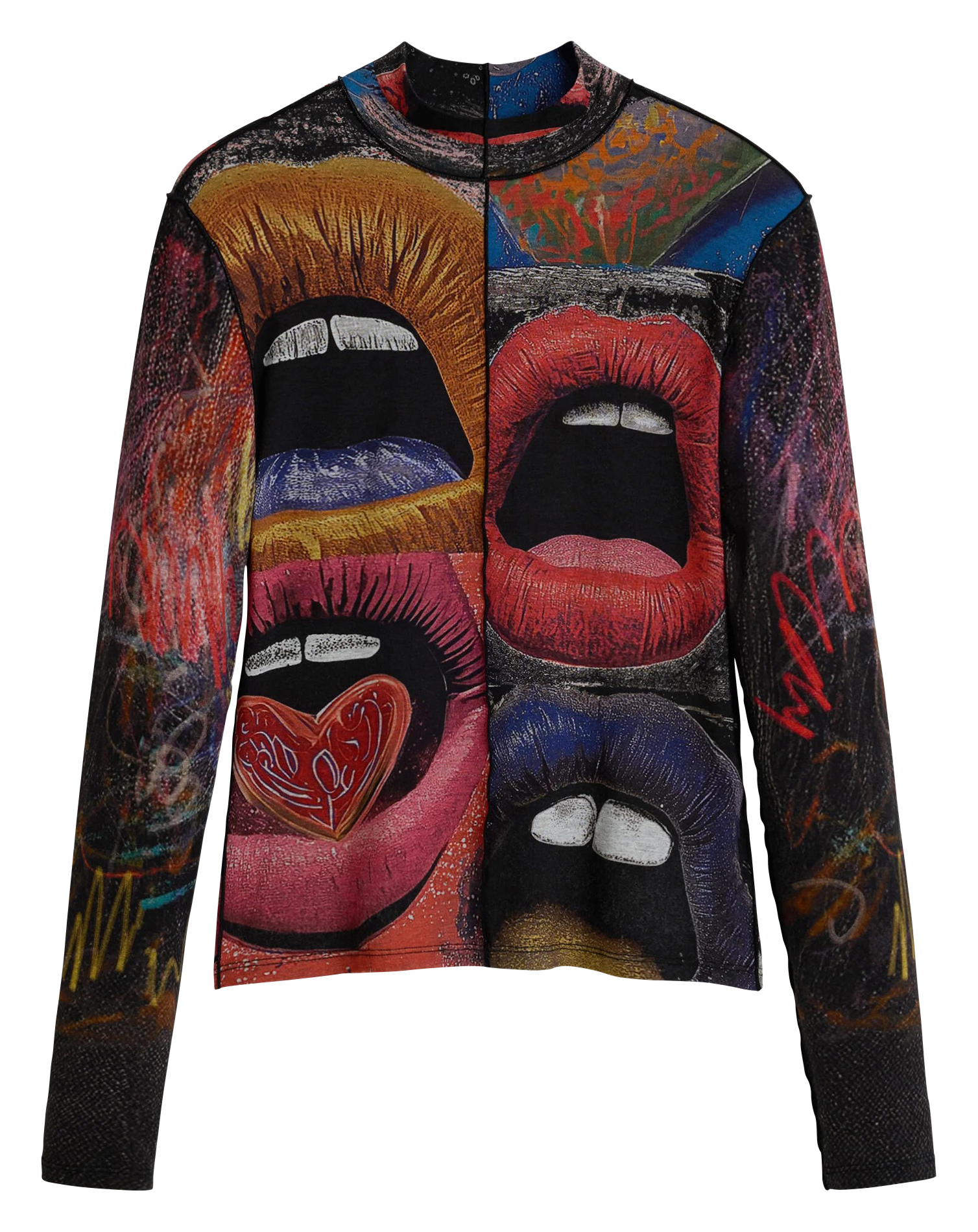 Tee-shirt col rond imprimé DESIGUAL Noir