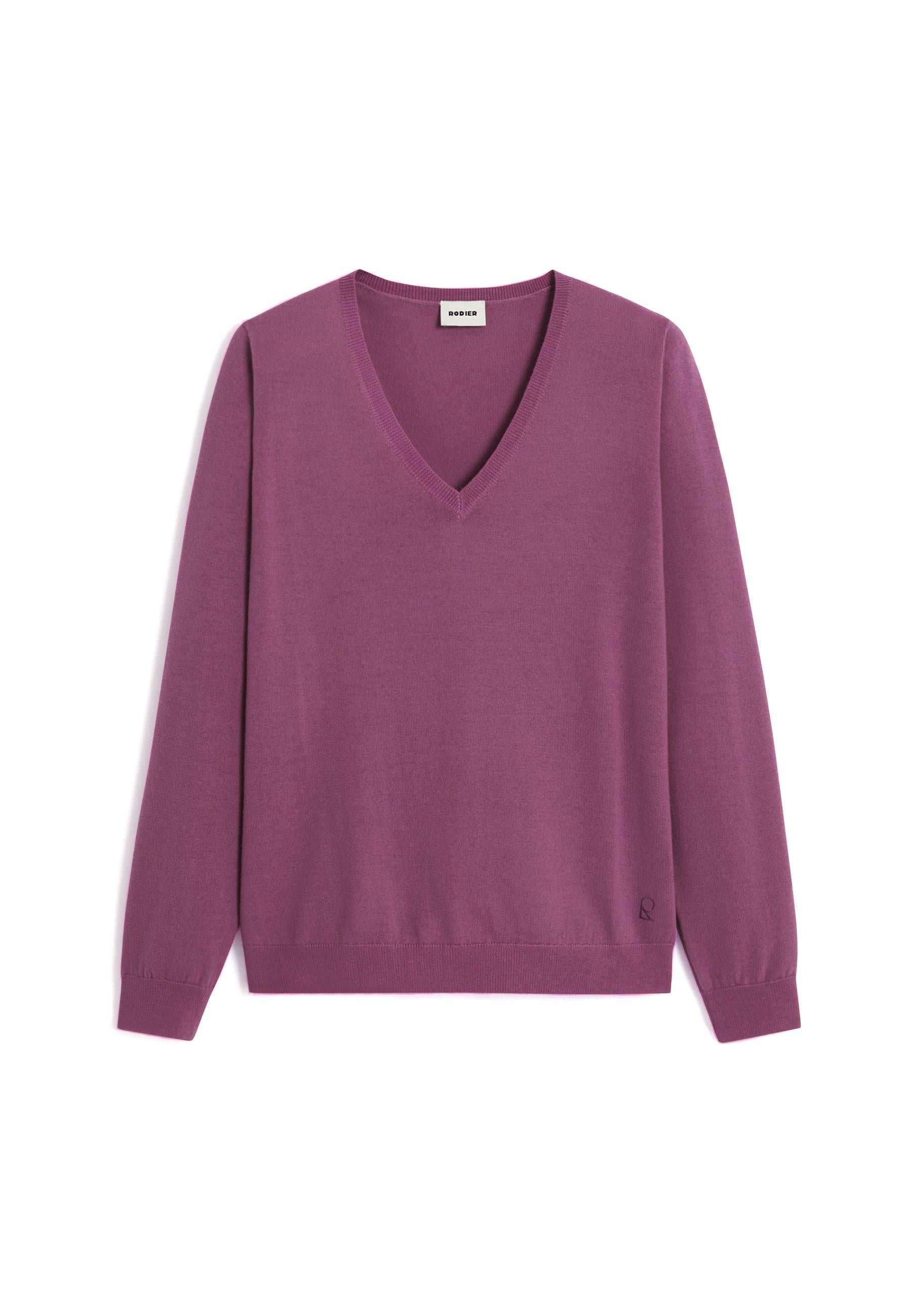 Bunelle wool V-neck sweater RODIER Purple
