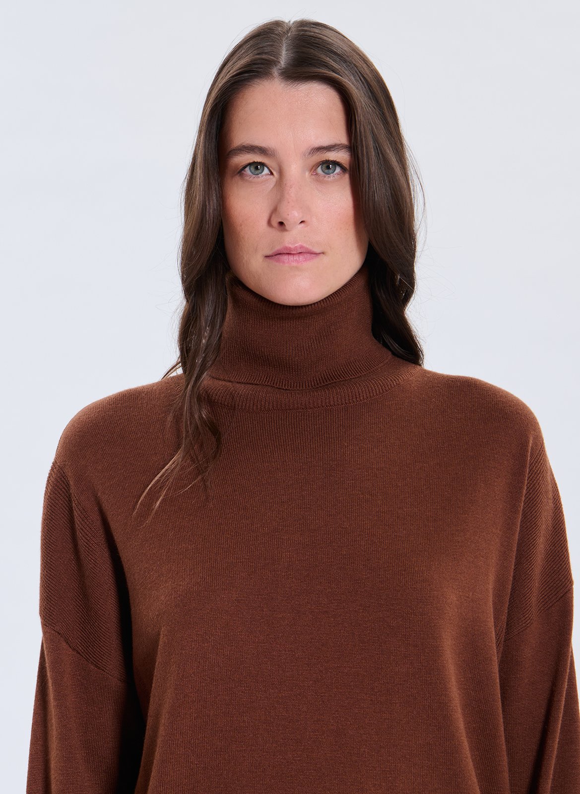 Elena high-neck sweater ZAPA Brown