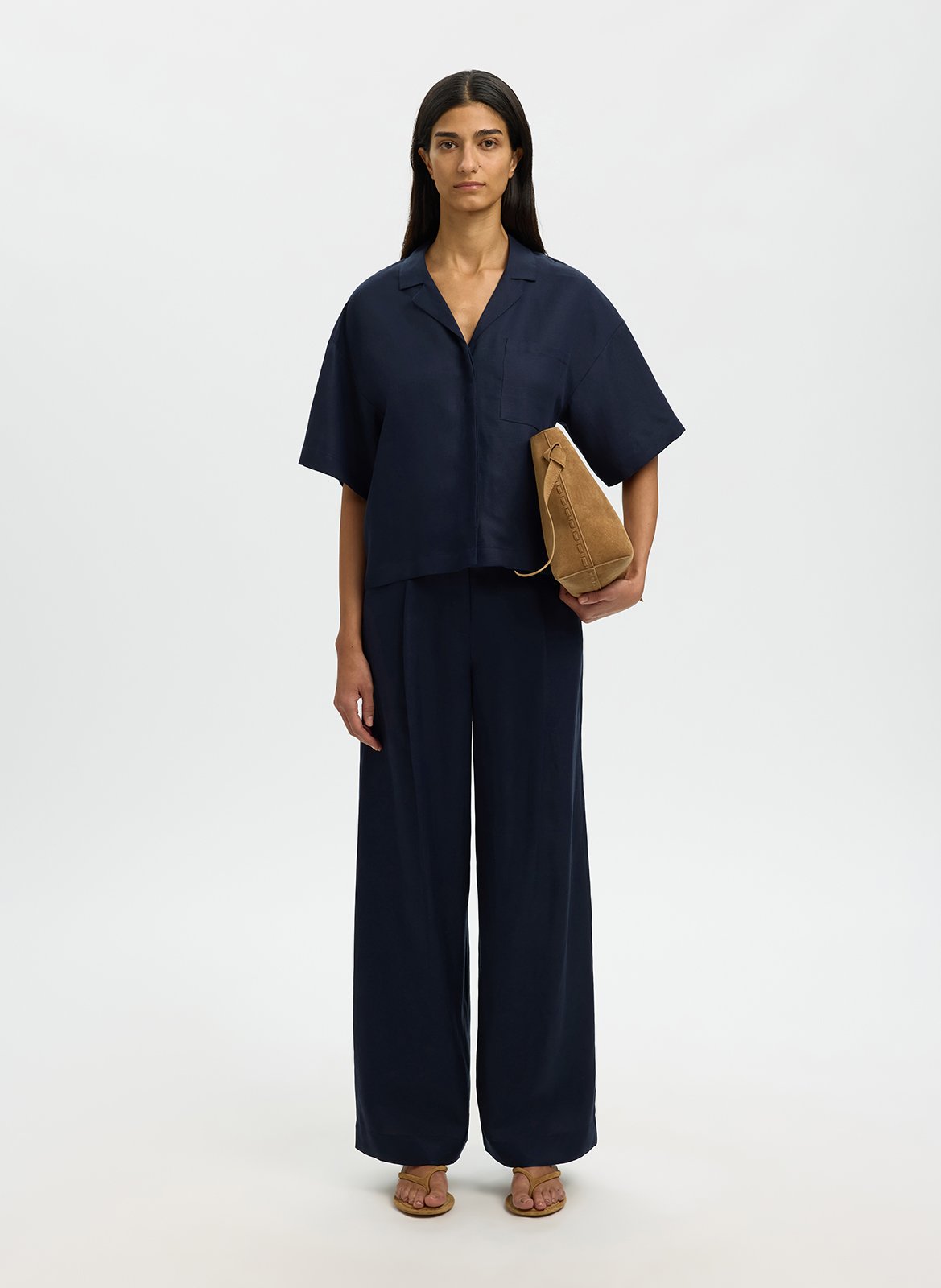 Pantalon large SELECTED Bleu