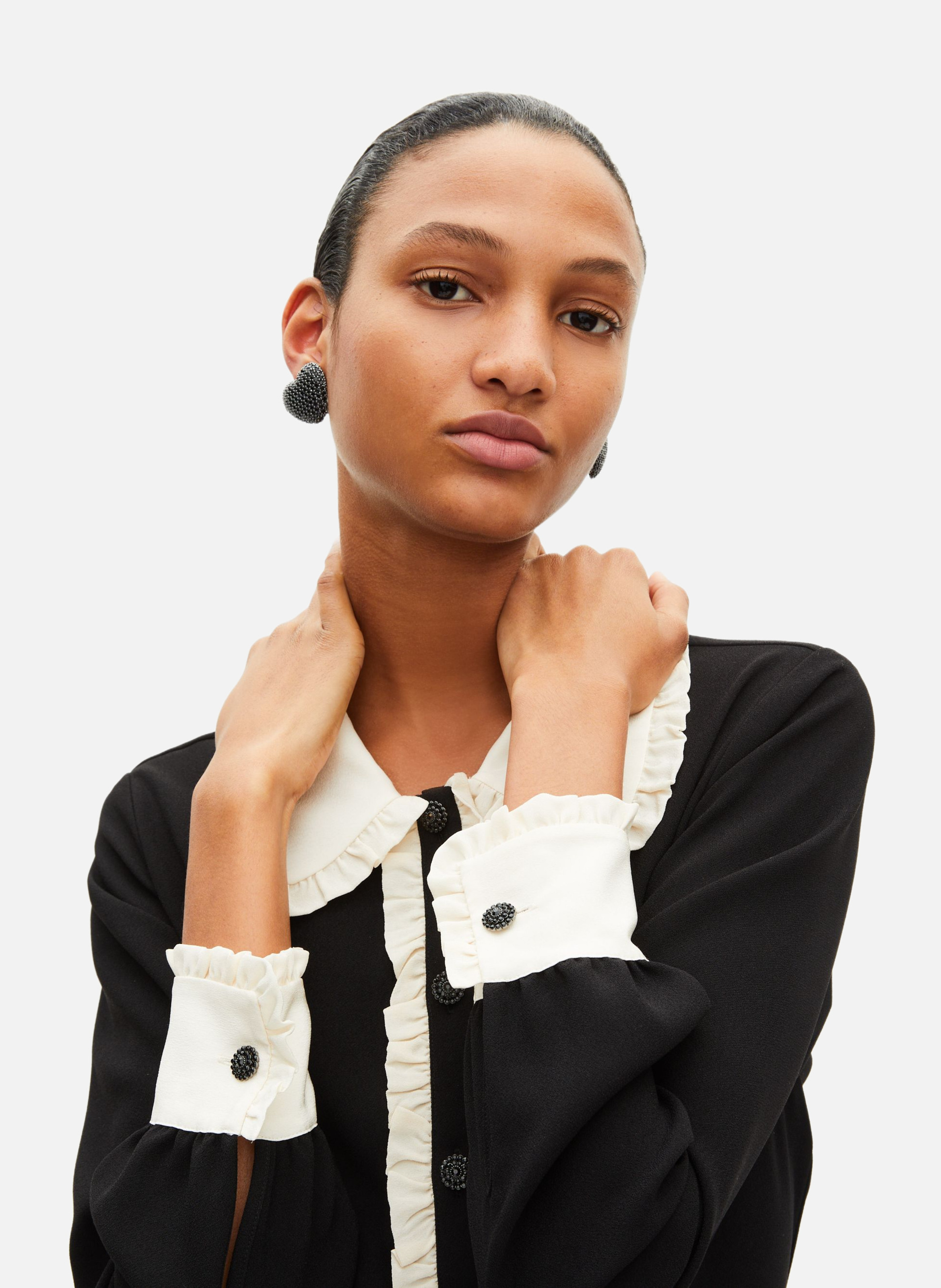 Short dress with contrast collar THE KOOPLES Black