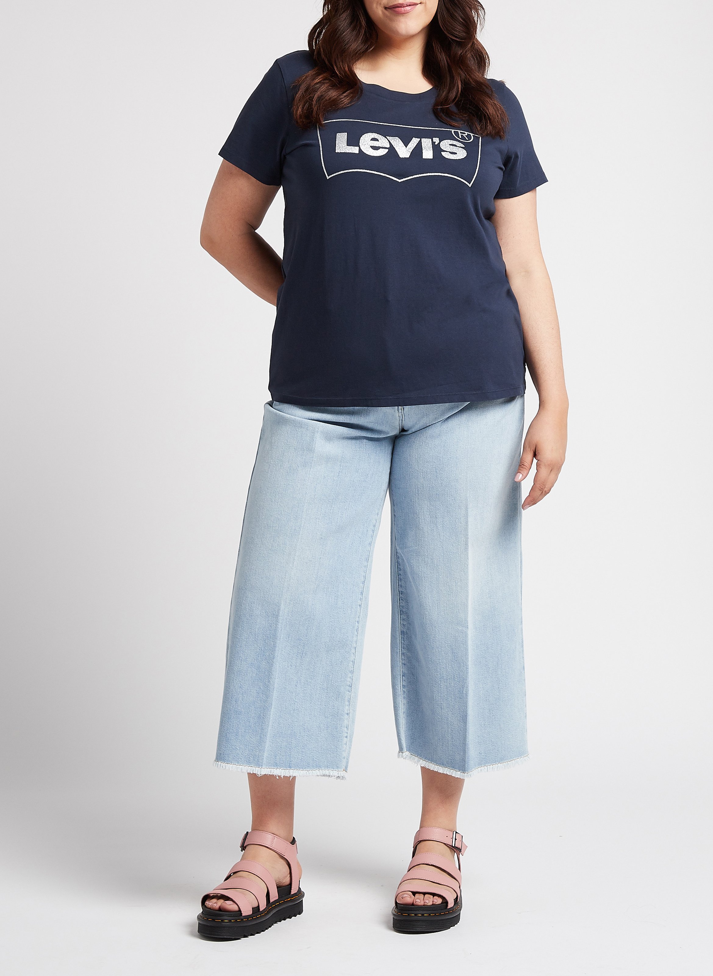 Rundhals-T-Shirt aus Baumwolle mit Siebdruck LEVI'S Schwarz