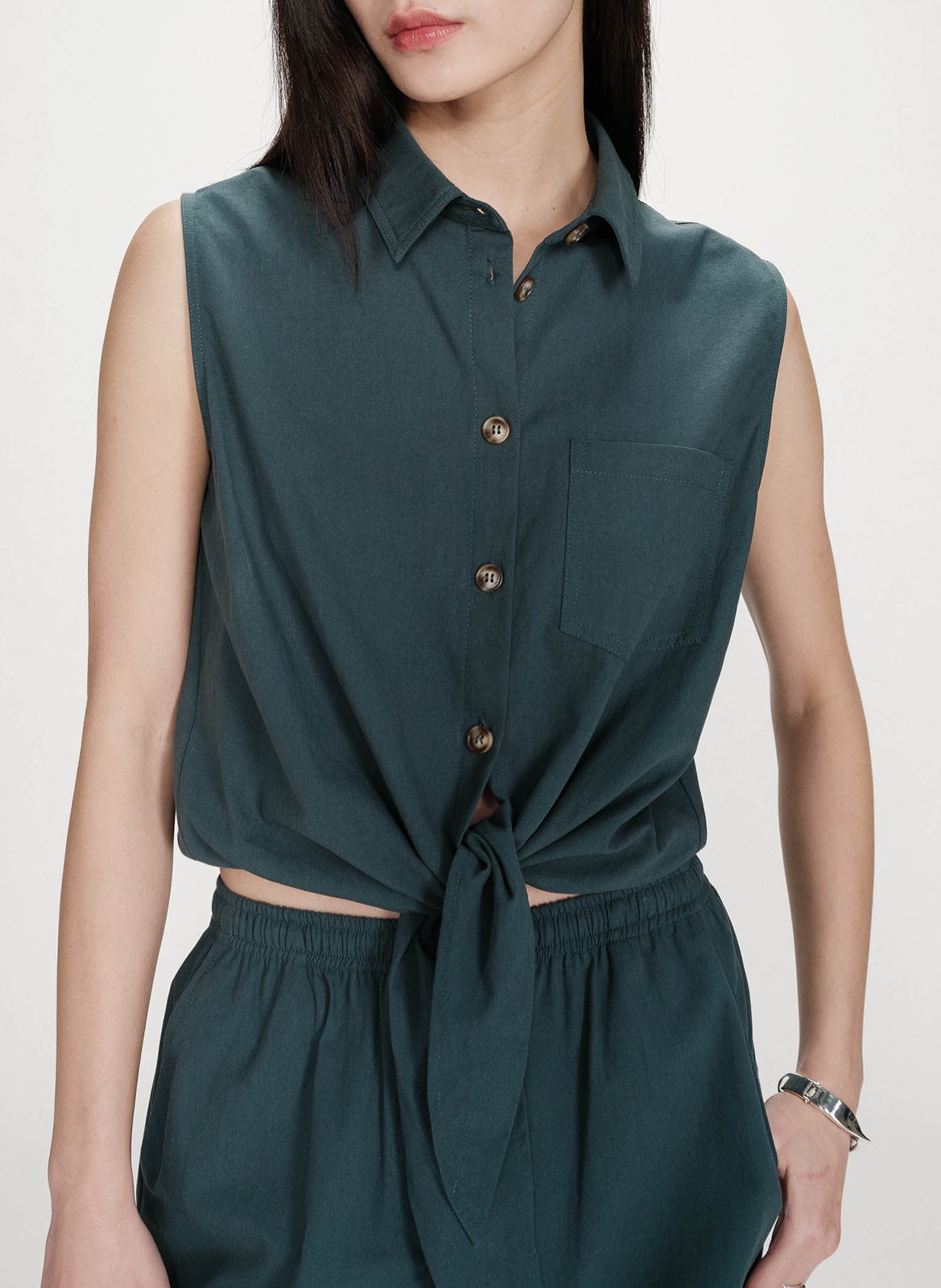 Chemise droite col classique en coton GRACE ET MILA