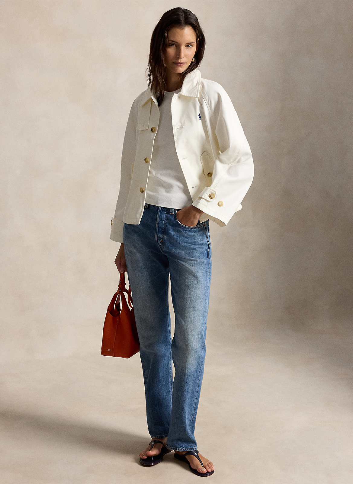 Veste ample en coton POLO RALPH LAUREN Beige