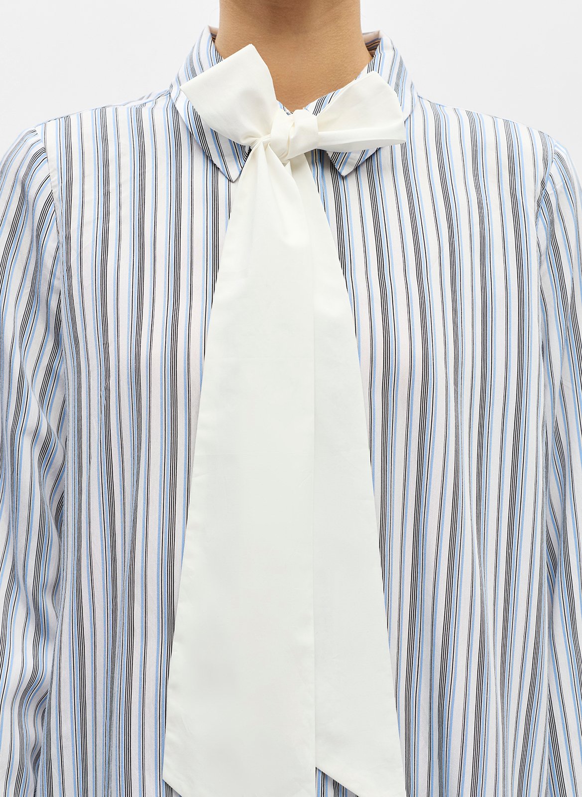 Chemise ample rayée à cravate OBJECT Beige