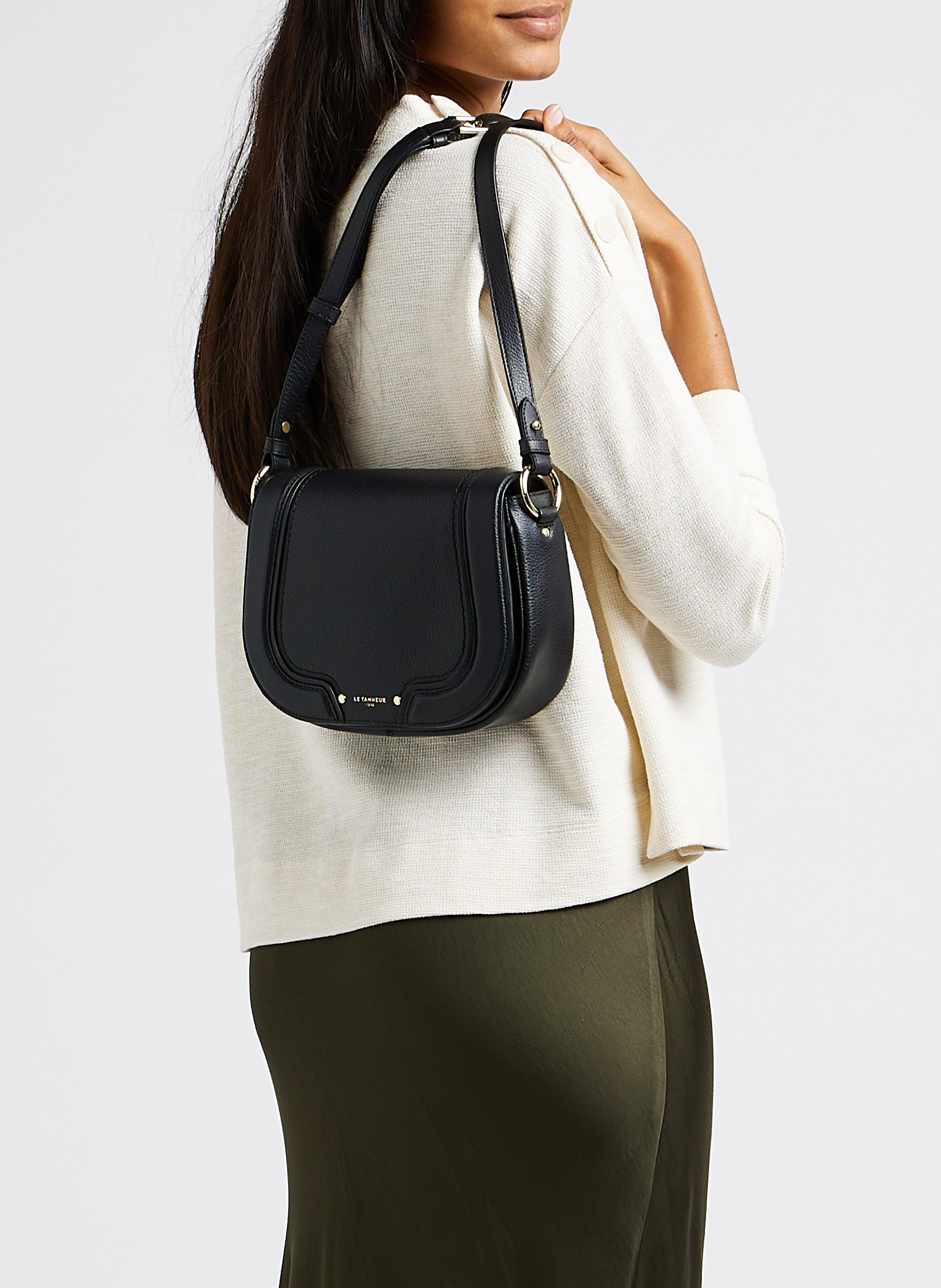Sac épaule en cuir  LE TANNEUR Noir