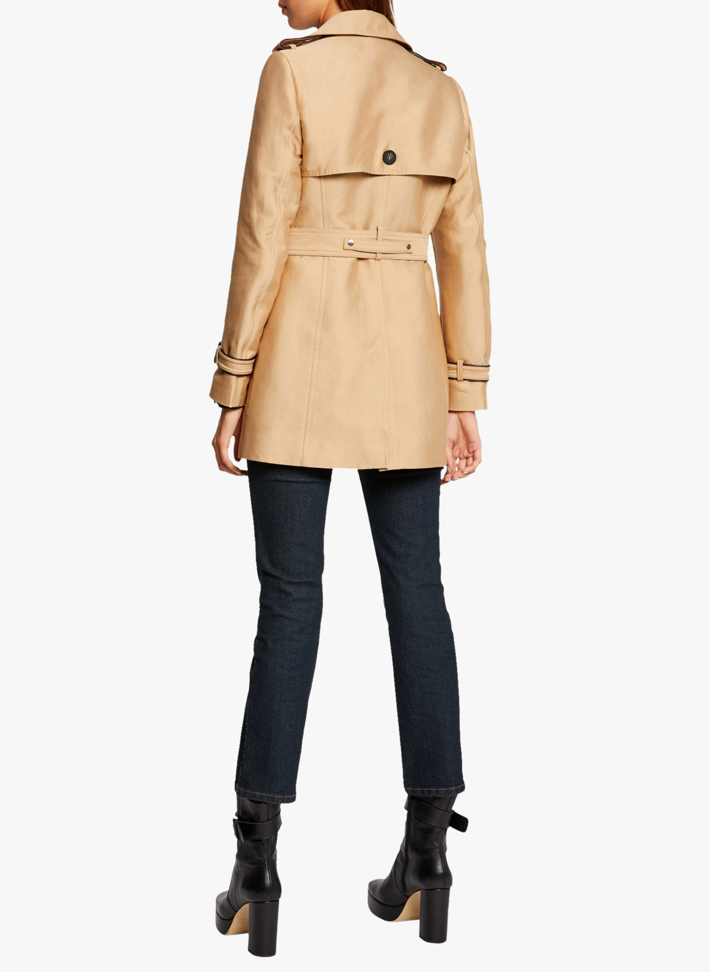 Double-breasted straight trench coat MORGAN Beige