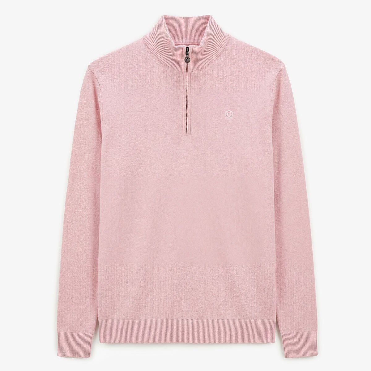 Cotton and wool sweater with zip-up neck SERGE BLANCO Pink