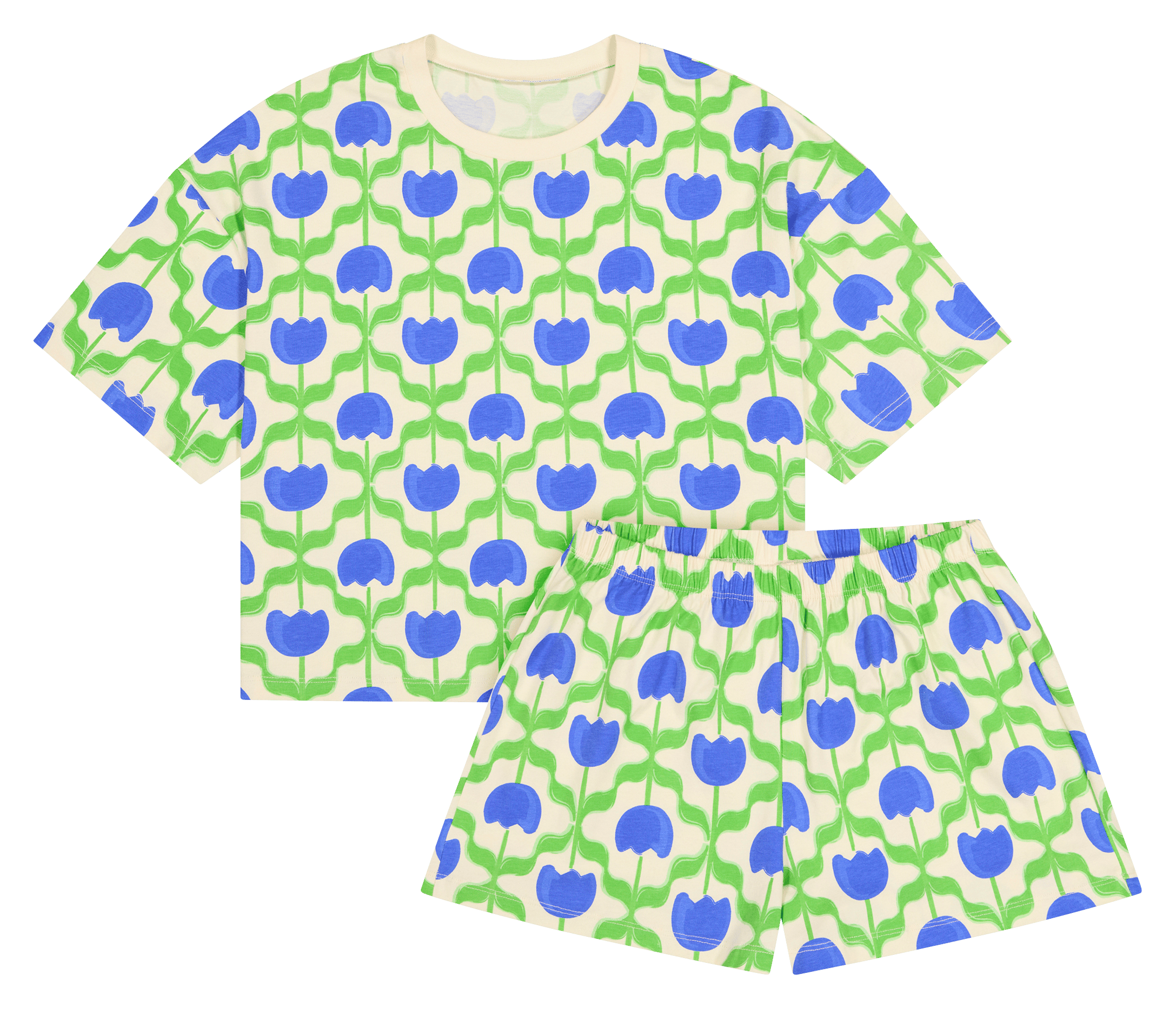 Pyjama short oversize imprimé WE ARE JOLIES Bleu