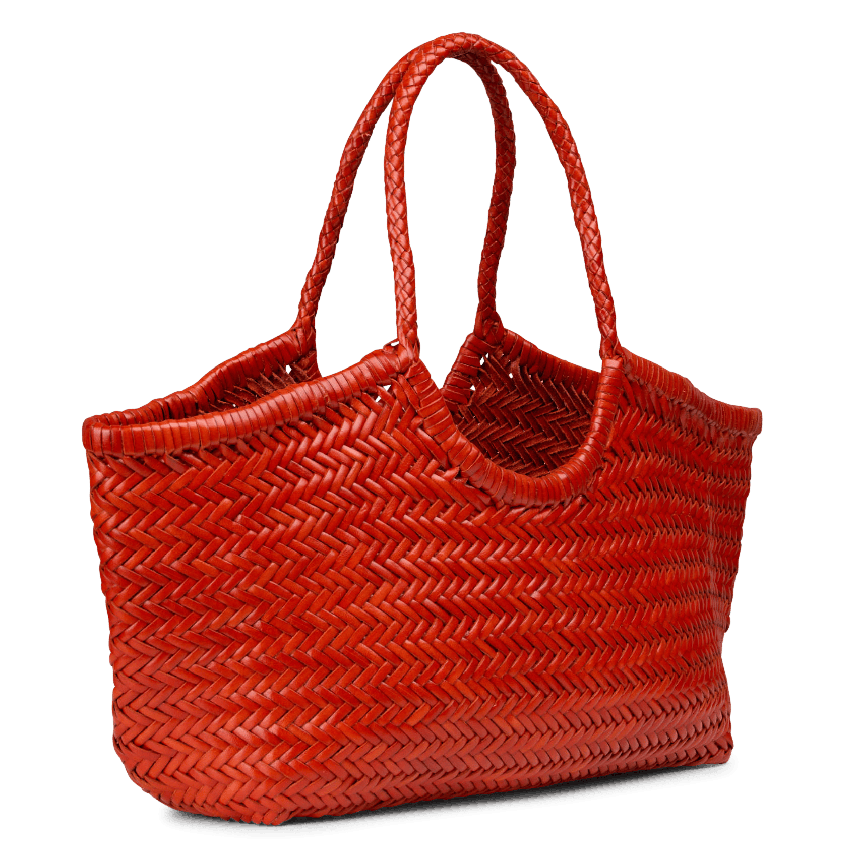 Gevlochten, leren mand DRAGON DIFFUSION Oranje