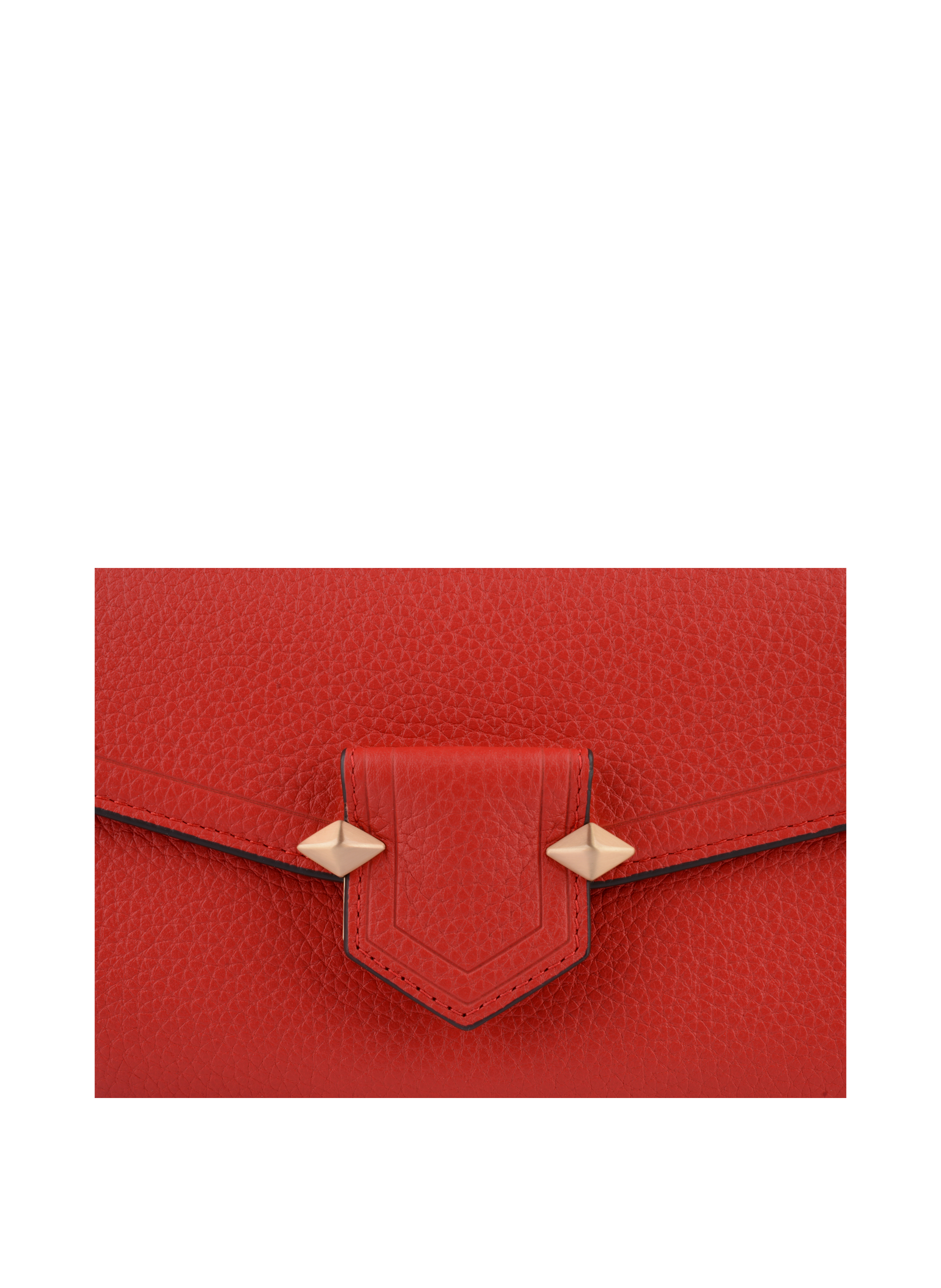 Calfskin leather shoulder bag Red