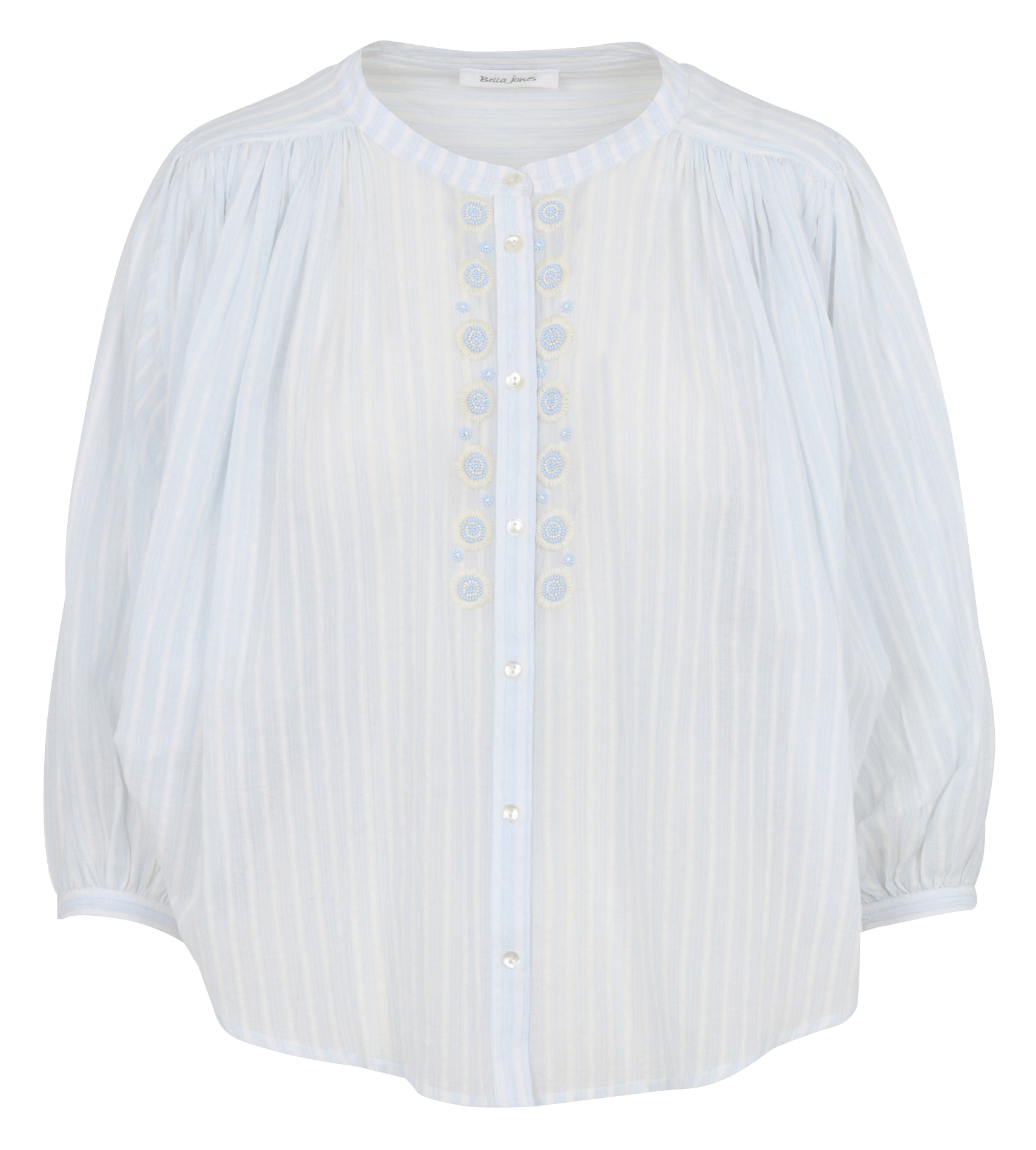 Round-neck cotton shirt BELLA JONES Blue