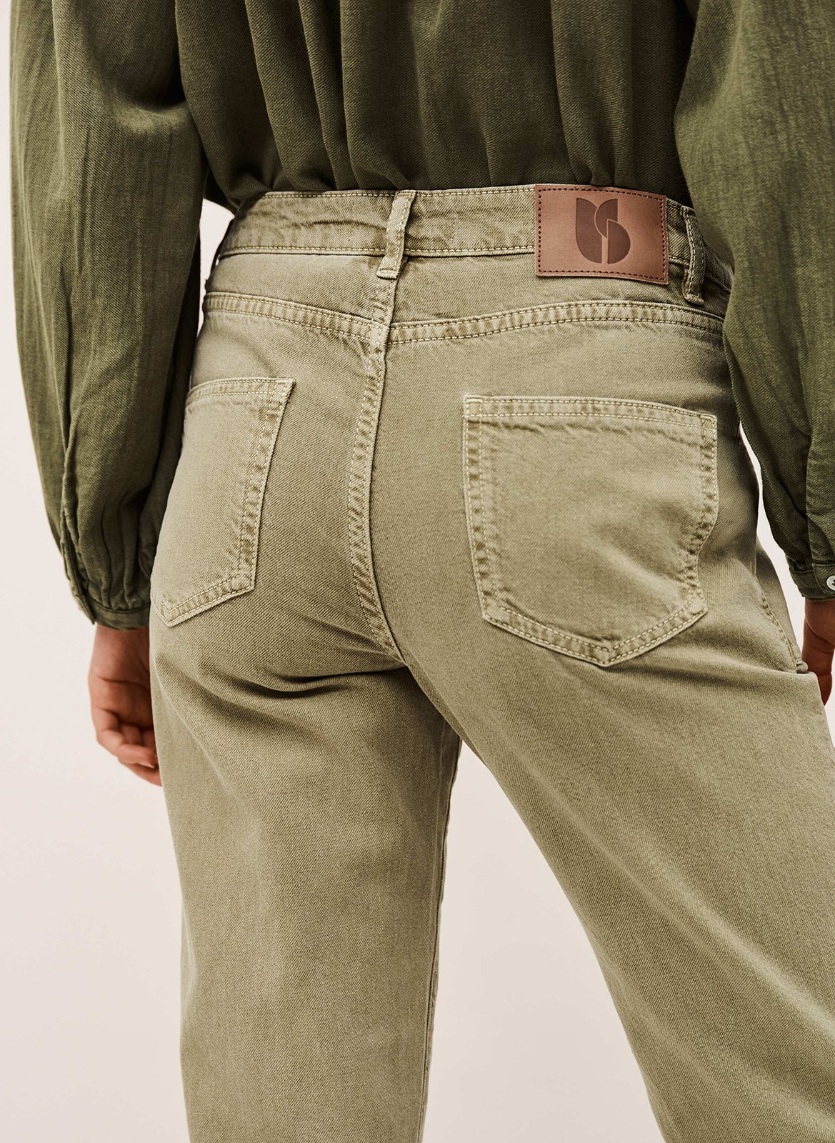 Rechte jeans van gemengd katoen BA&SH Kaki