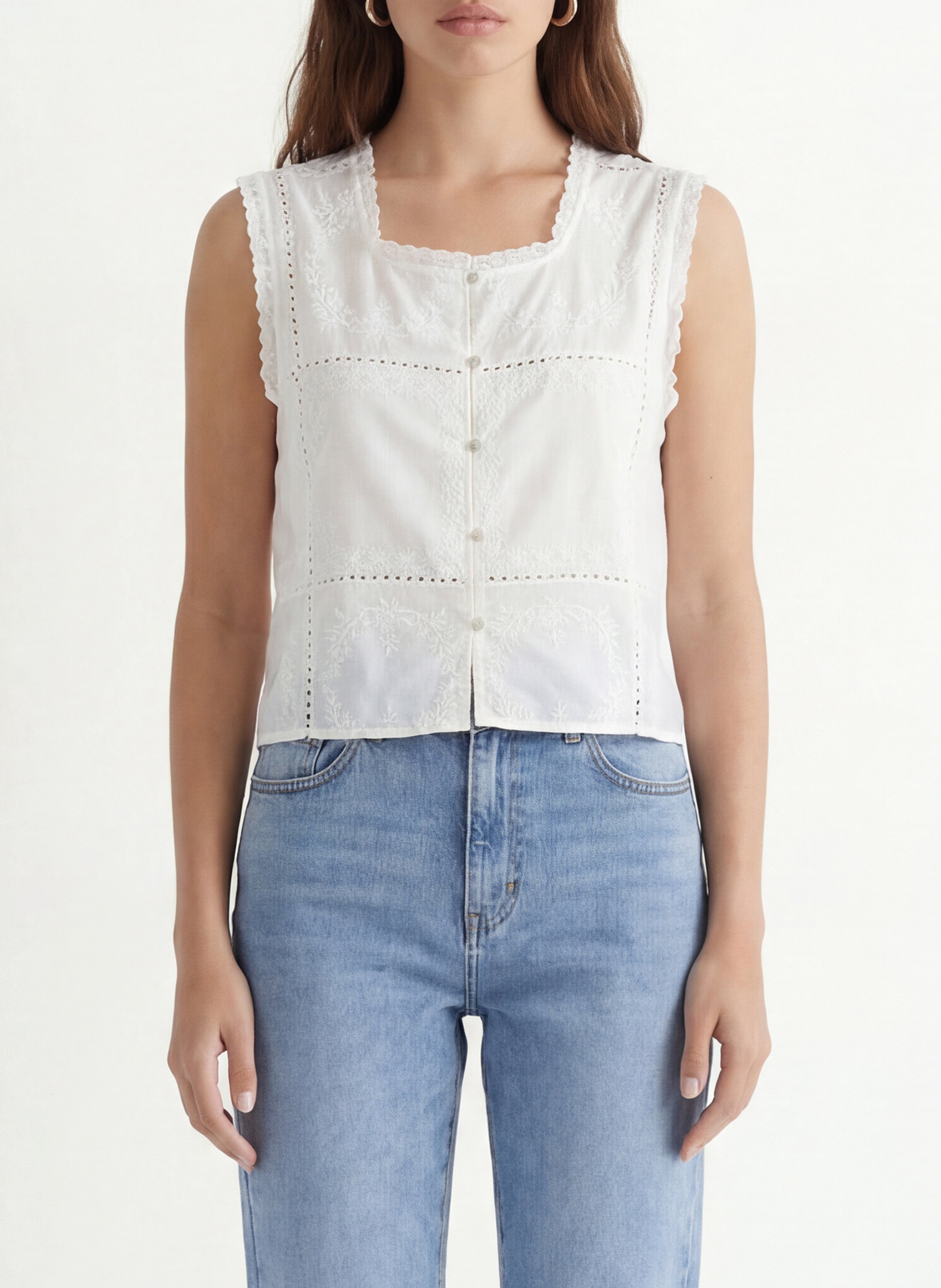 Rundhalsausschnitt Bluse KOOKAI Beige