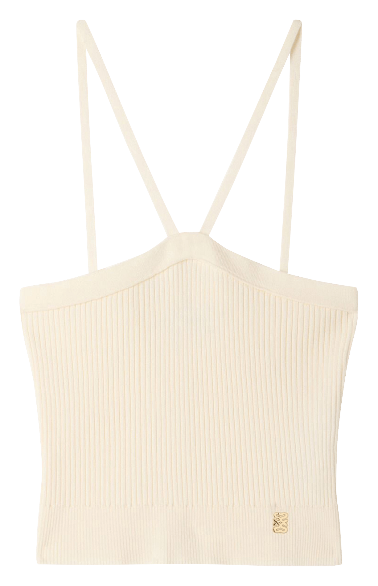 Ribgebreide effen cami-top SANDRO Beige