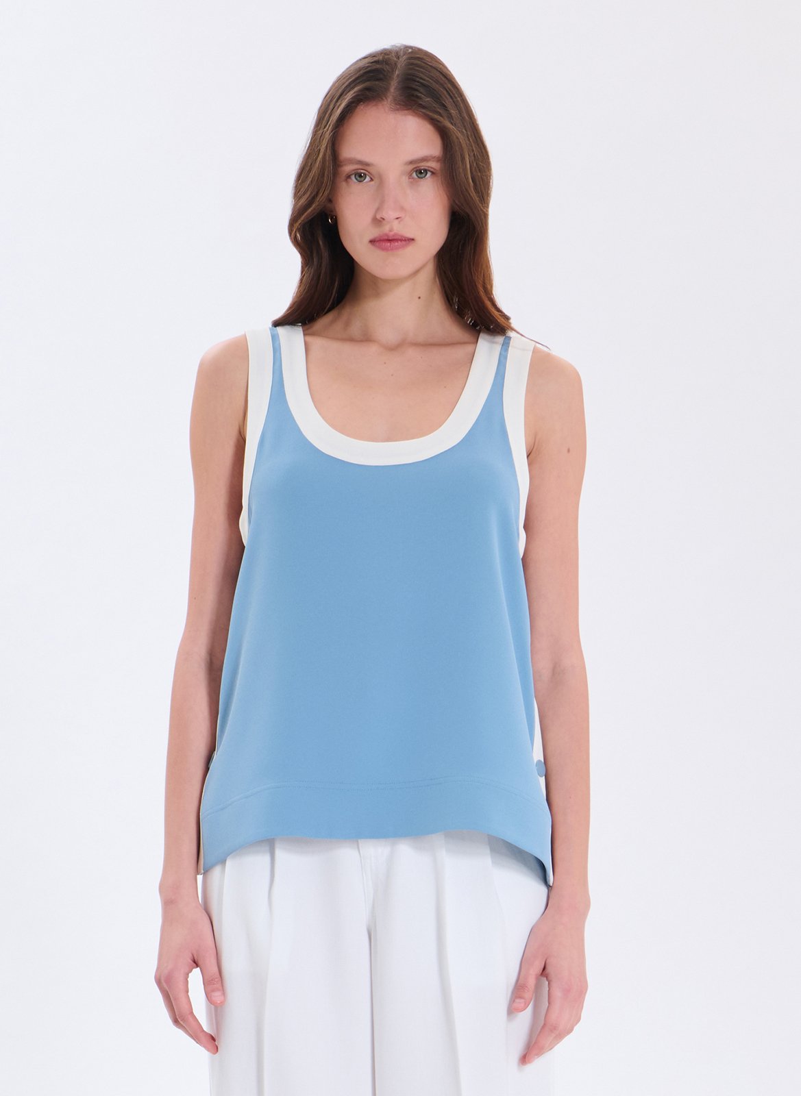 Oversize-Top mit Rundhalsausschnitt ZAPA Blau