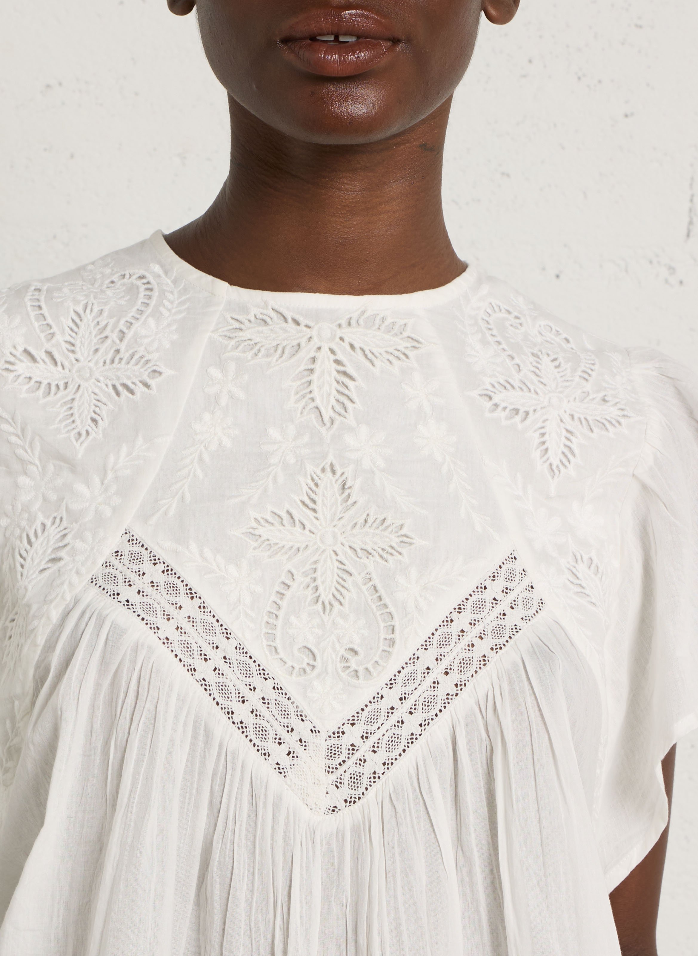 Katoenen blouse met ronde hals MAISON 123 Wit