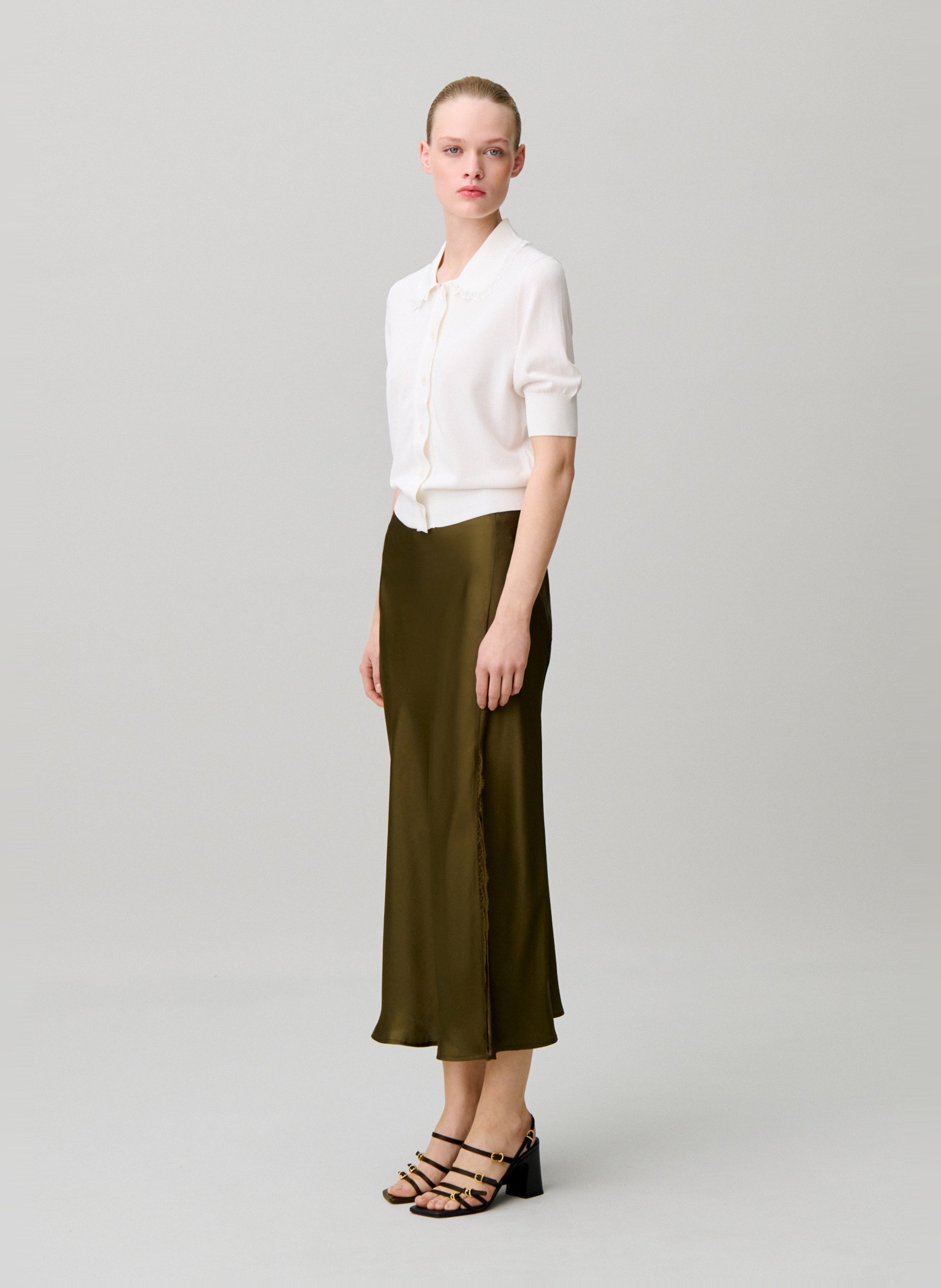 Lange, gerende rok CLAUDIE PIERLOT Bruin