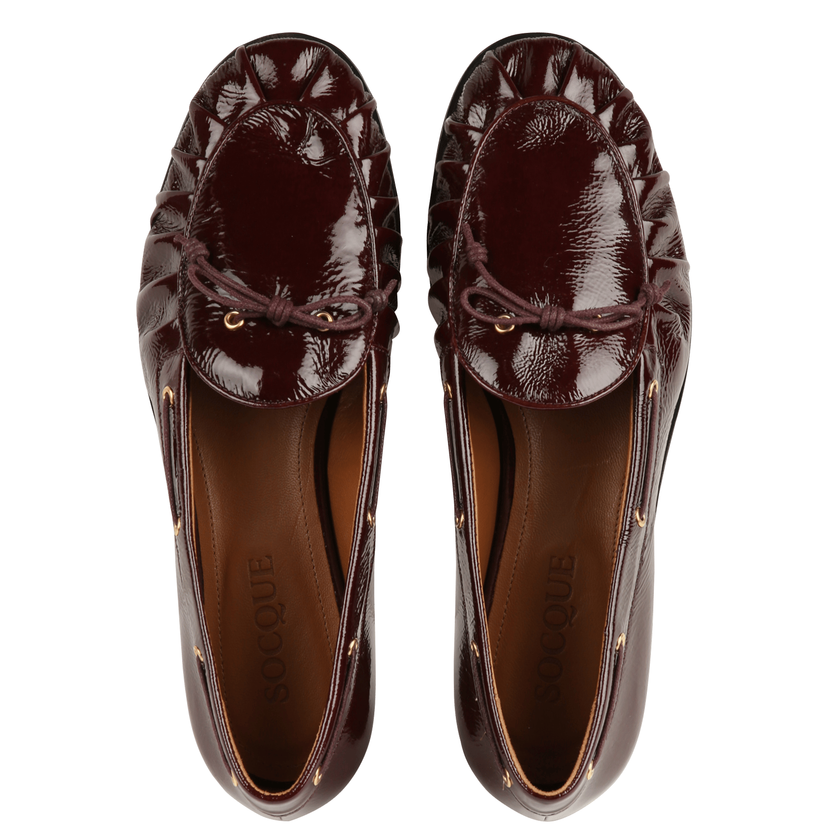 Mocassins unis en cuir souple SOCQUE PARIS Prune