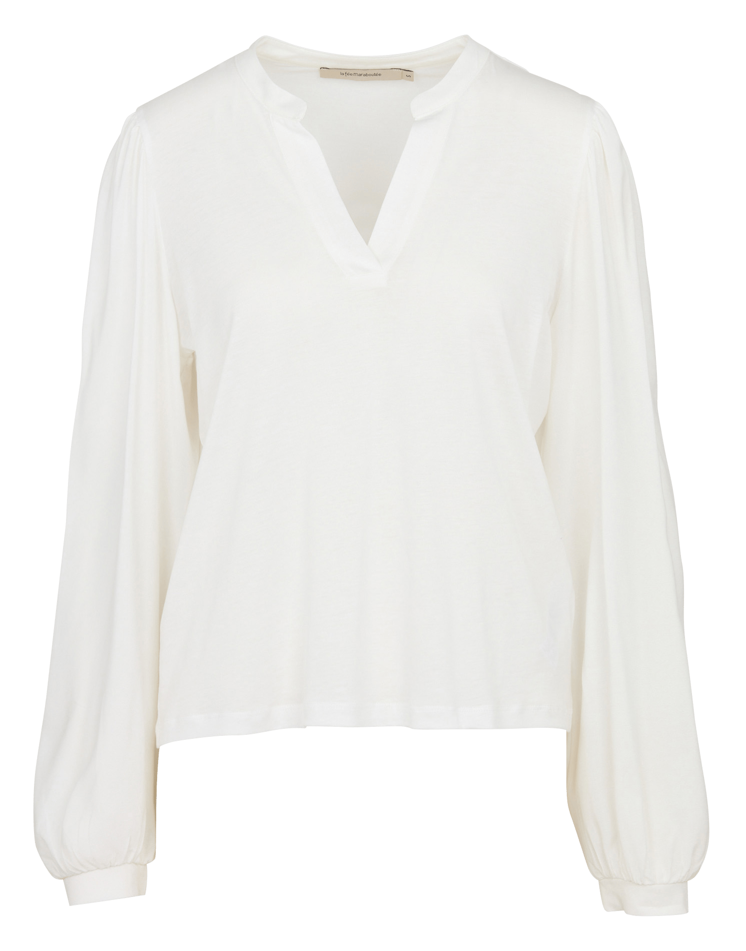 Tee-shirt col V  LA FEE MARABOUTEE Blanc