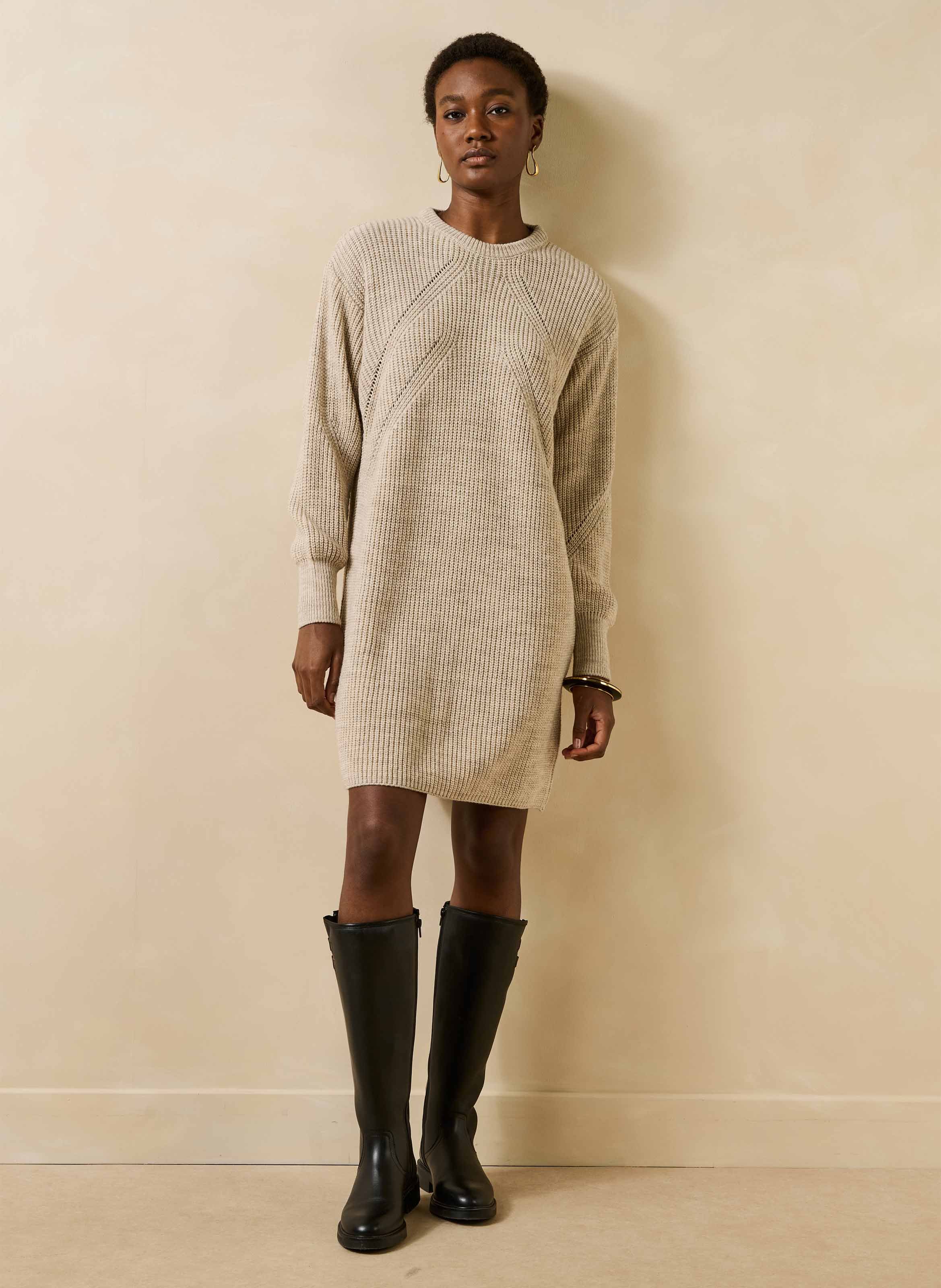 Robe col rond en maille LA FEE MARABOUTEE