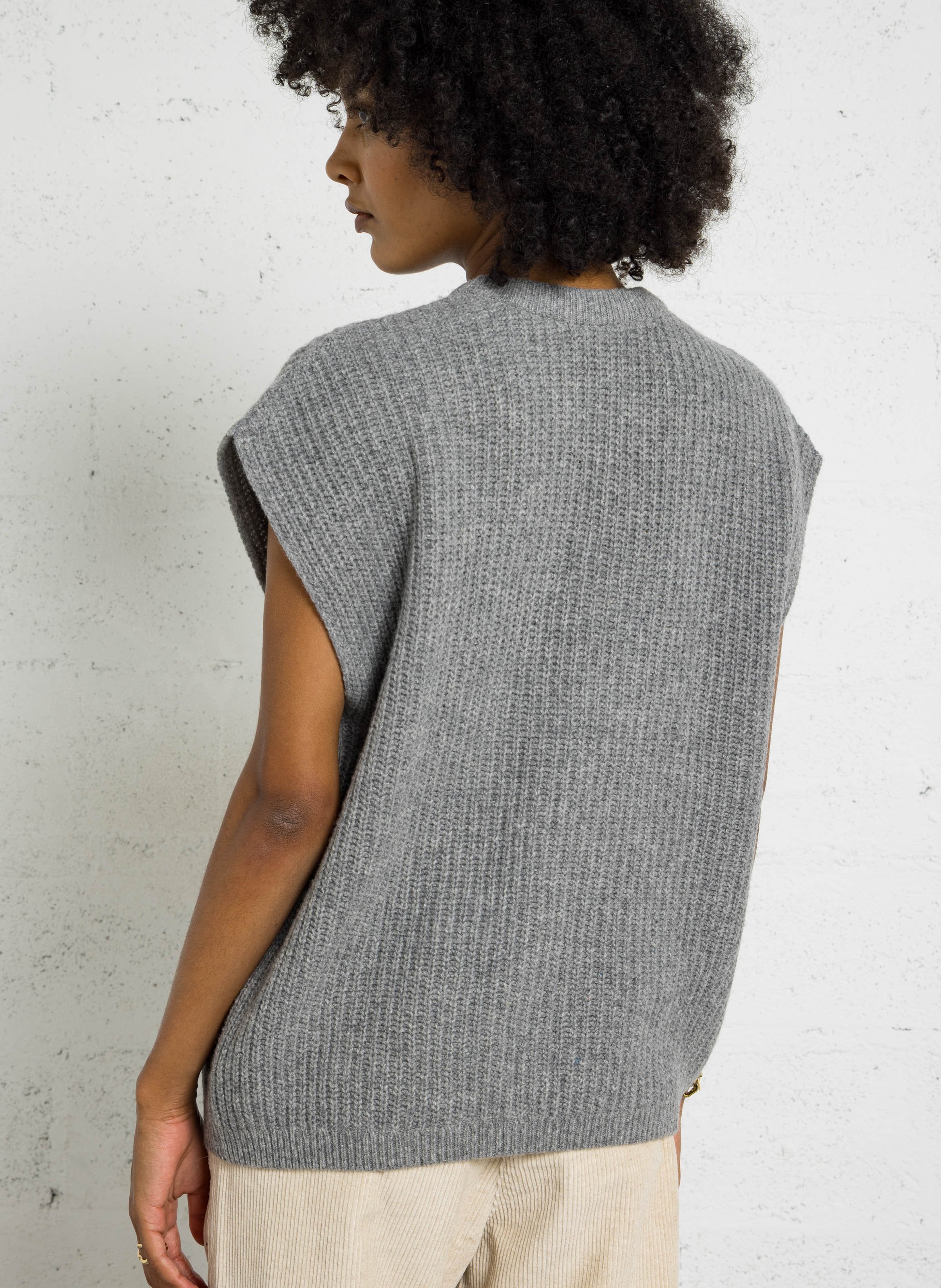 Maglione ampio scollo tondo in misto lana ARMOR LUX Grigio