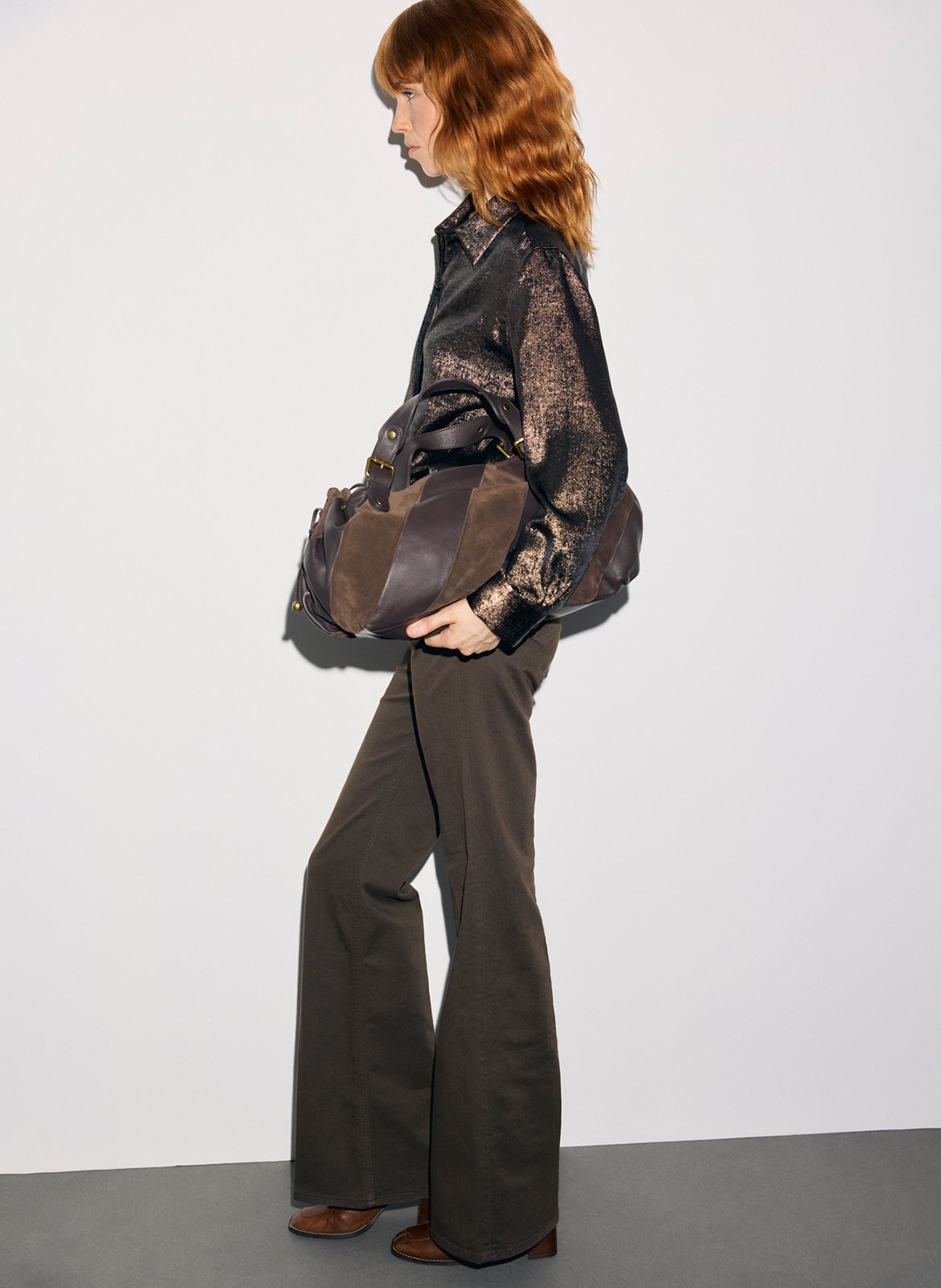 Chemise oversize métallisée GERARD DAREL Marron