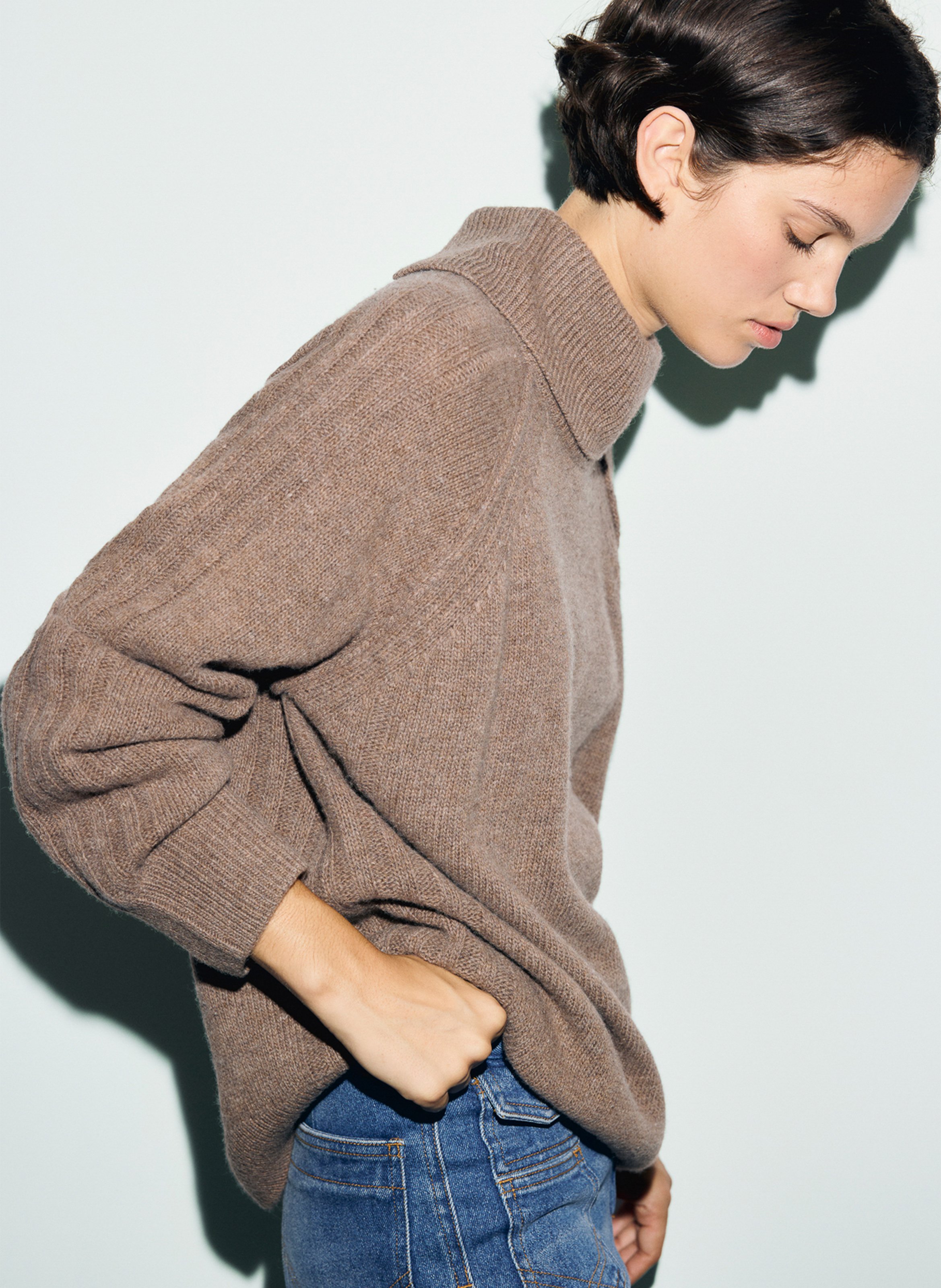 Wool and cashmere turtleneck sweater GERARD DAREL Brown