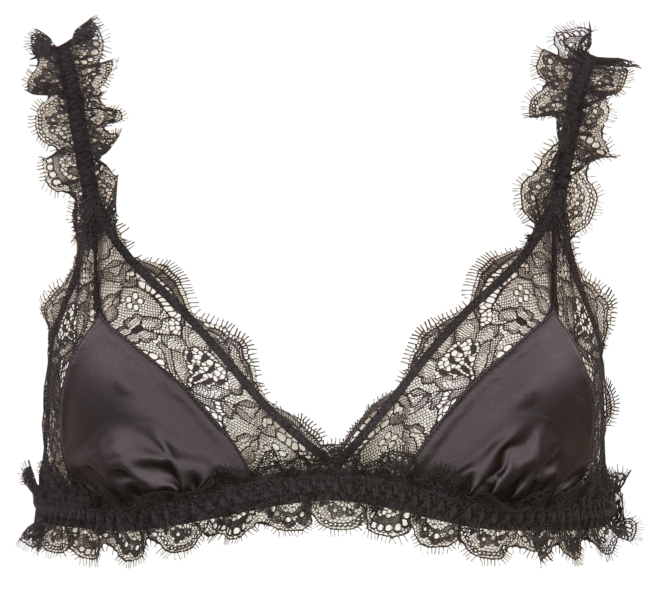 Bralette triangle en satin Love lace lace Black Love stories