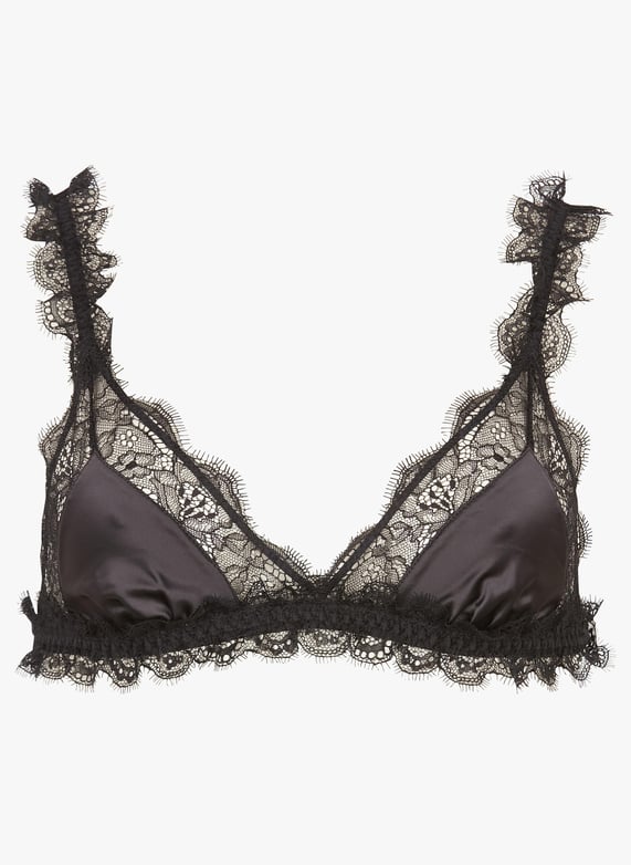 Bralette triangle en satin Love lace lace Black Love stories