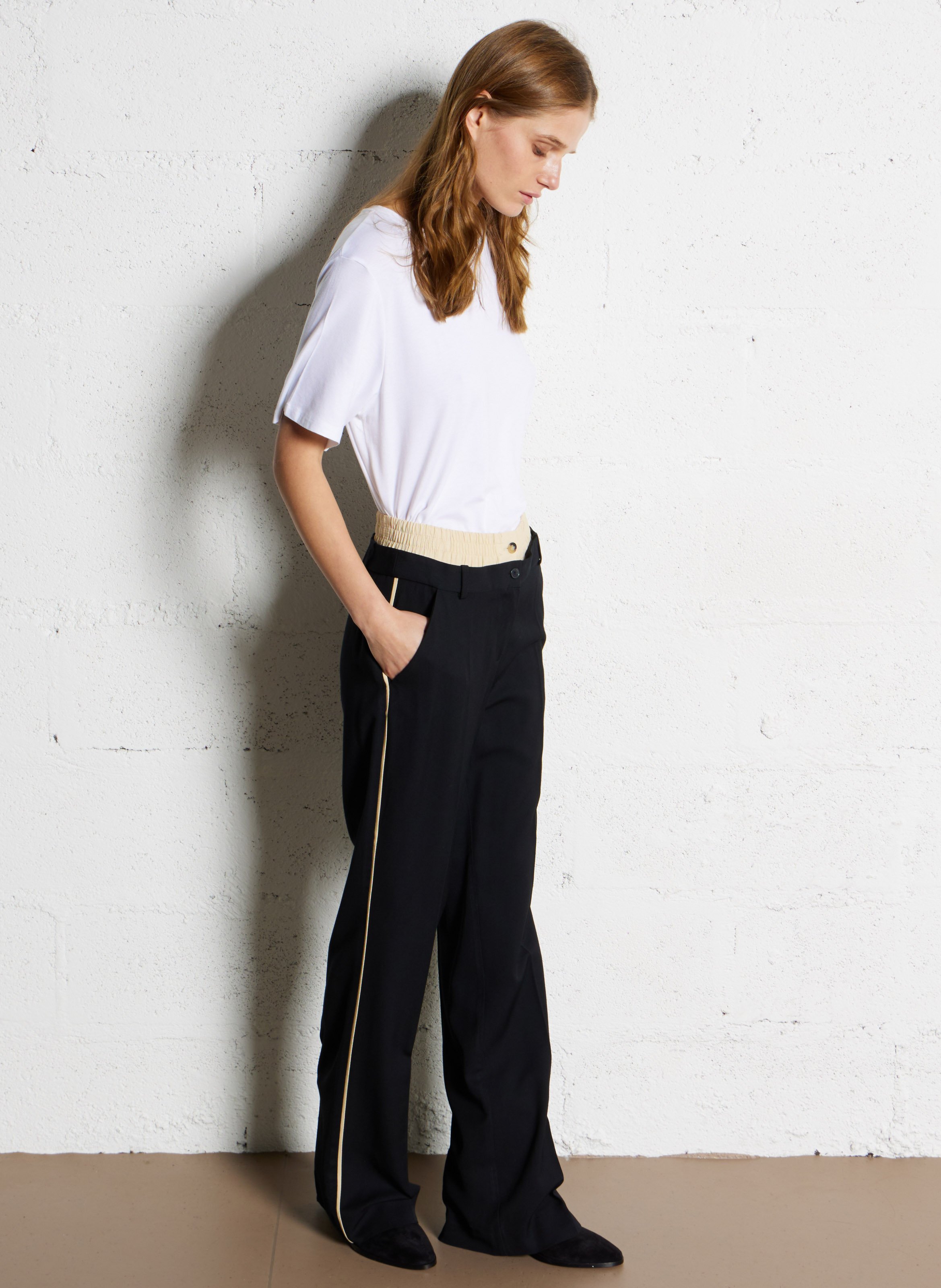 Tee-shirt oversize col rond  MAJESTIC FILATURES Blanc