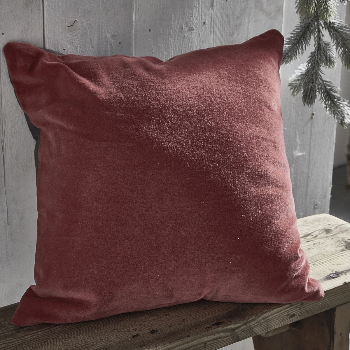 Coussin imprimé carré en coton TODAY LINGE DE MAISON Gris