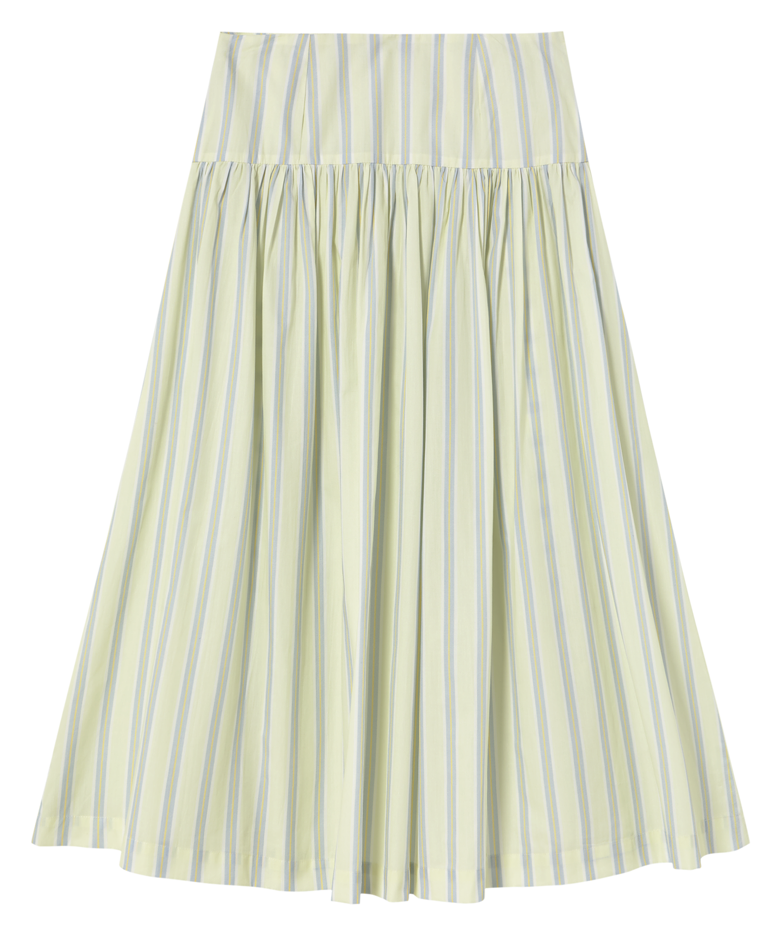 Geknöpfter Midirock mit Streifen THE TINY BIG SISTER Gelb