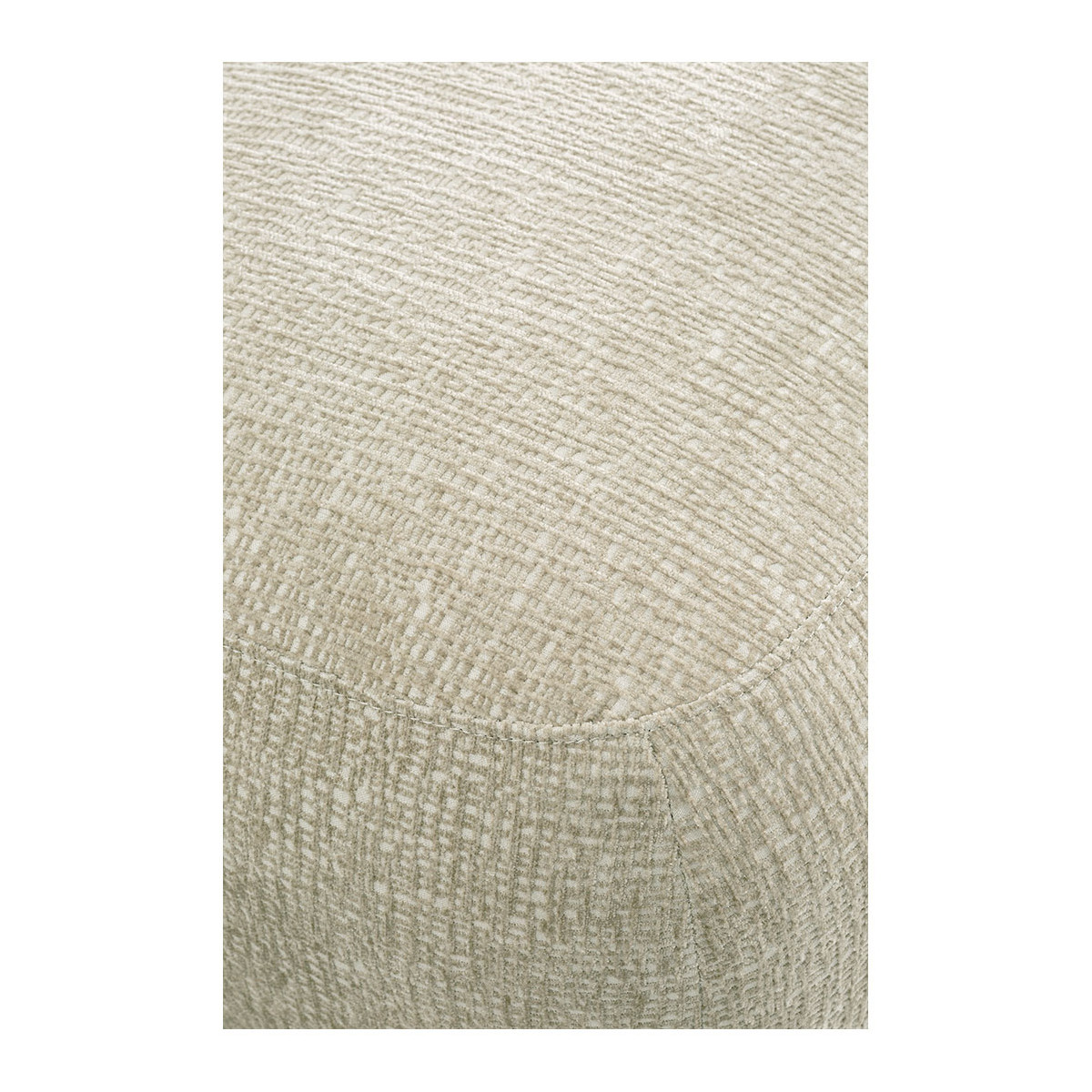 Velvet jacquard fabric pouf BLANC D'IVOIRE Beige
