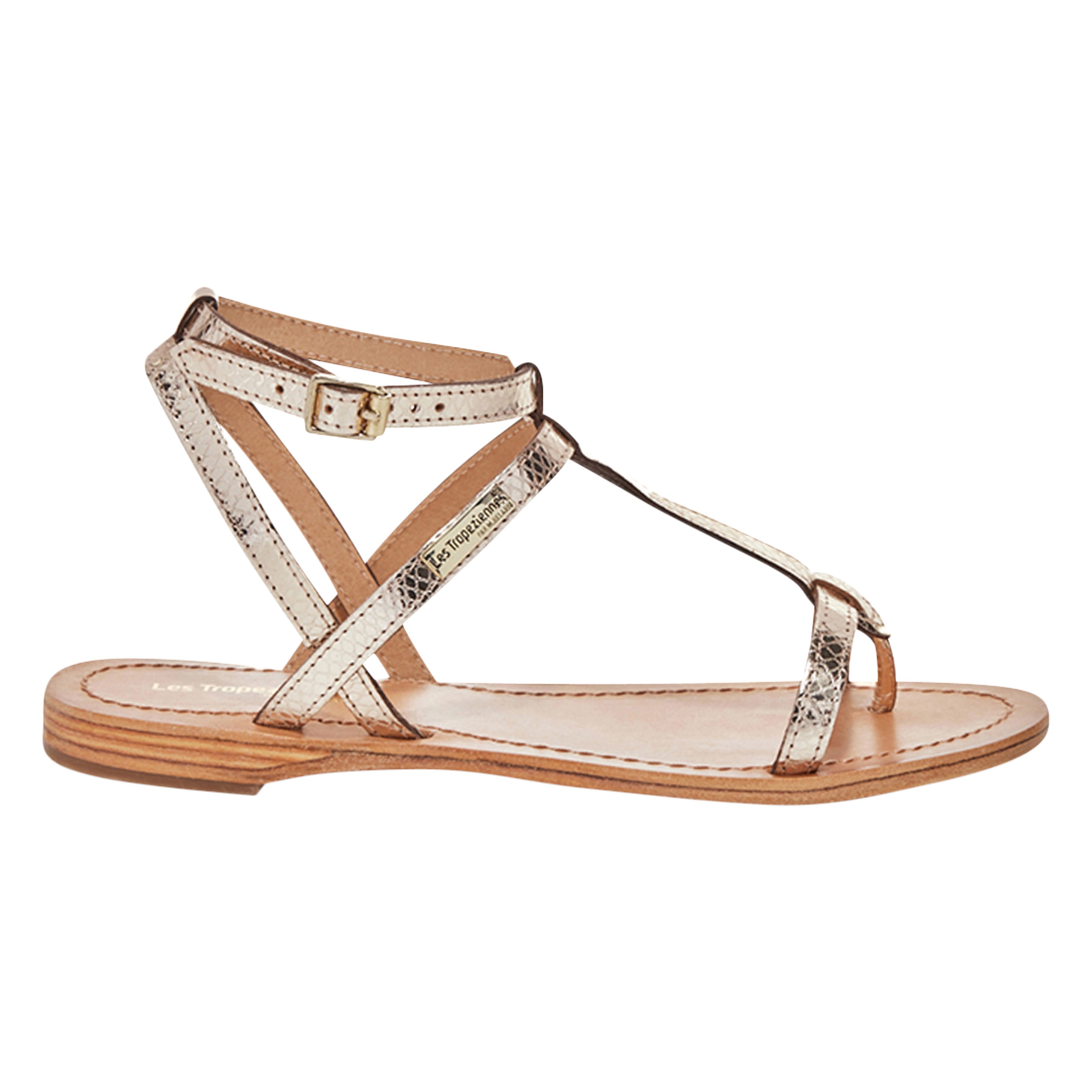 Sandales cuir hilan Or/serpent Les tropeziennes par Belarbi